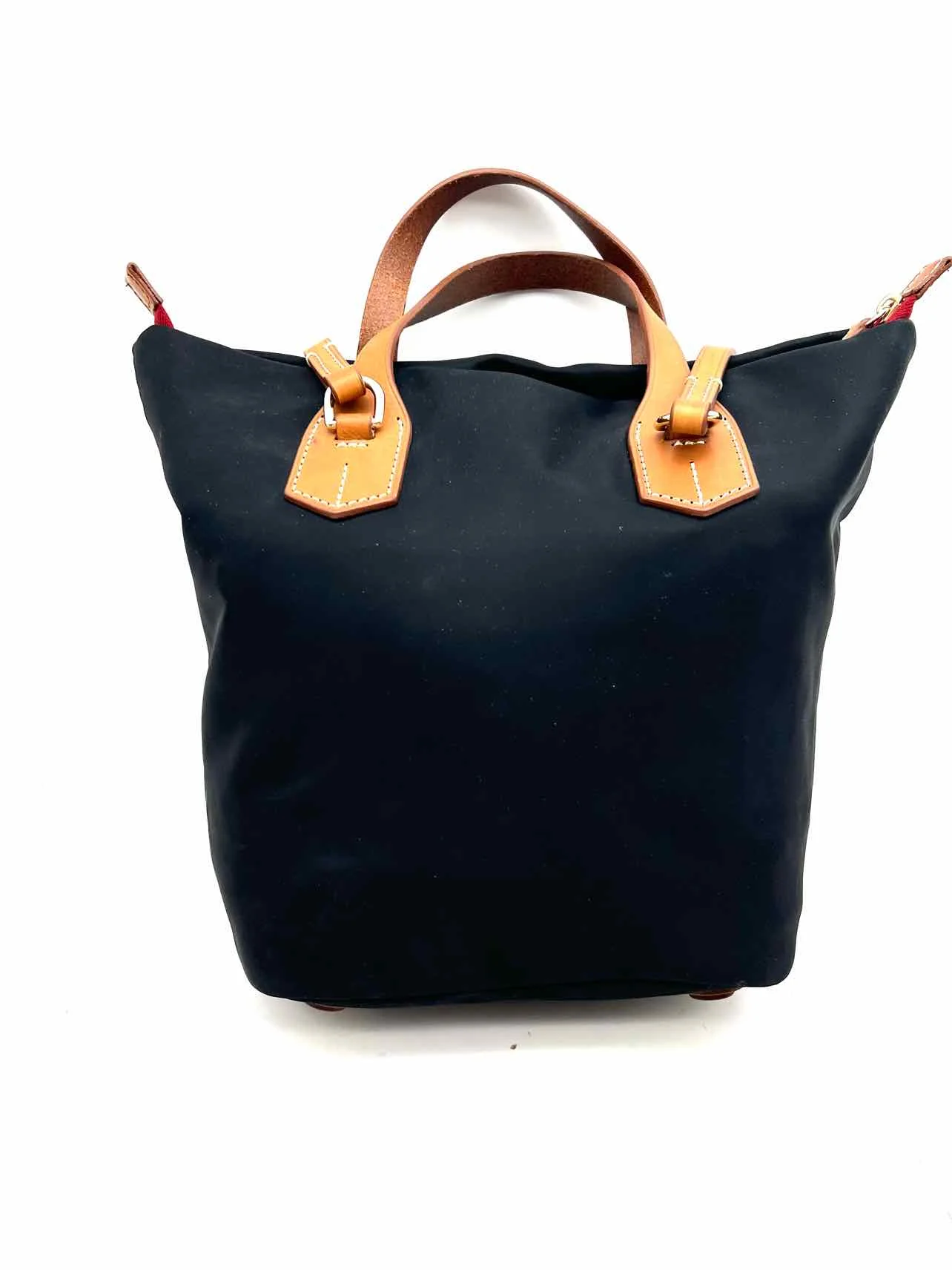 Dooney & Bourke Black/Brown Trim Nylon/Leather Designer Satchel - Image 3