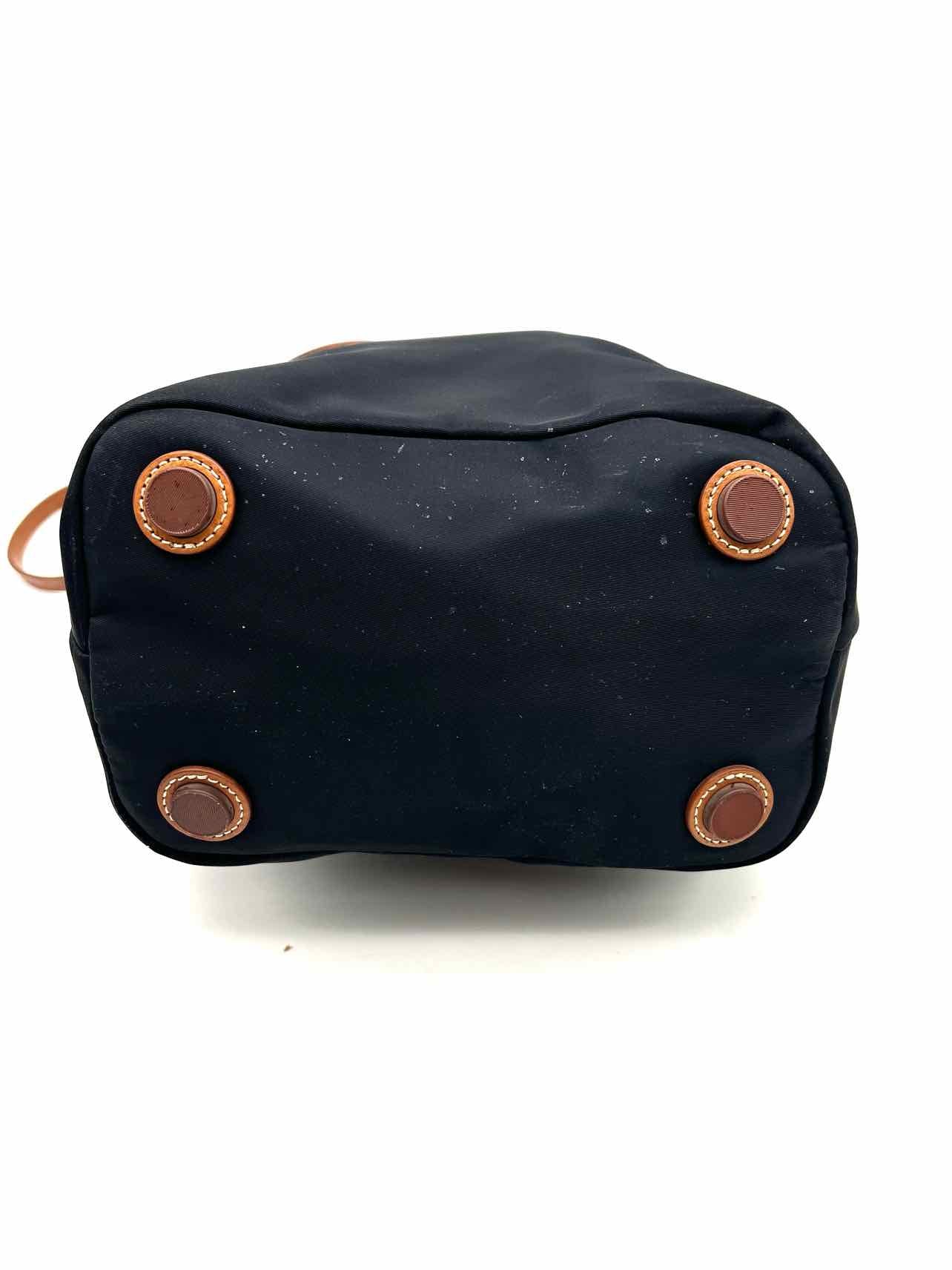 Dooney & Bourke Black/Brown Trim Nylon/Leather Designer Satchel - Image 6