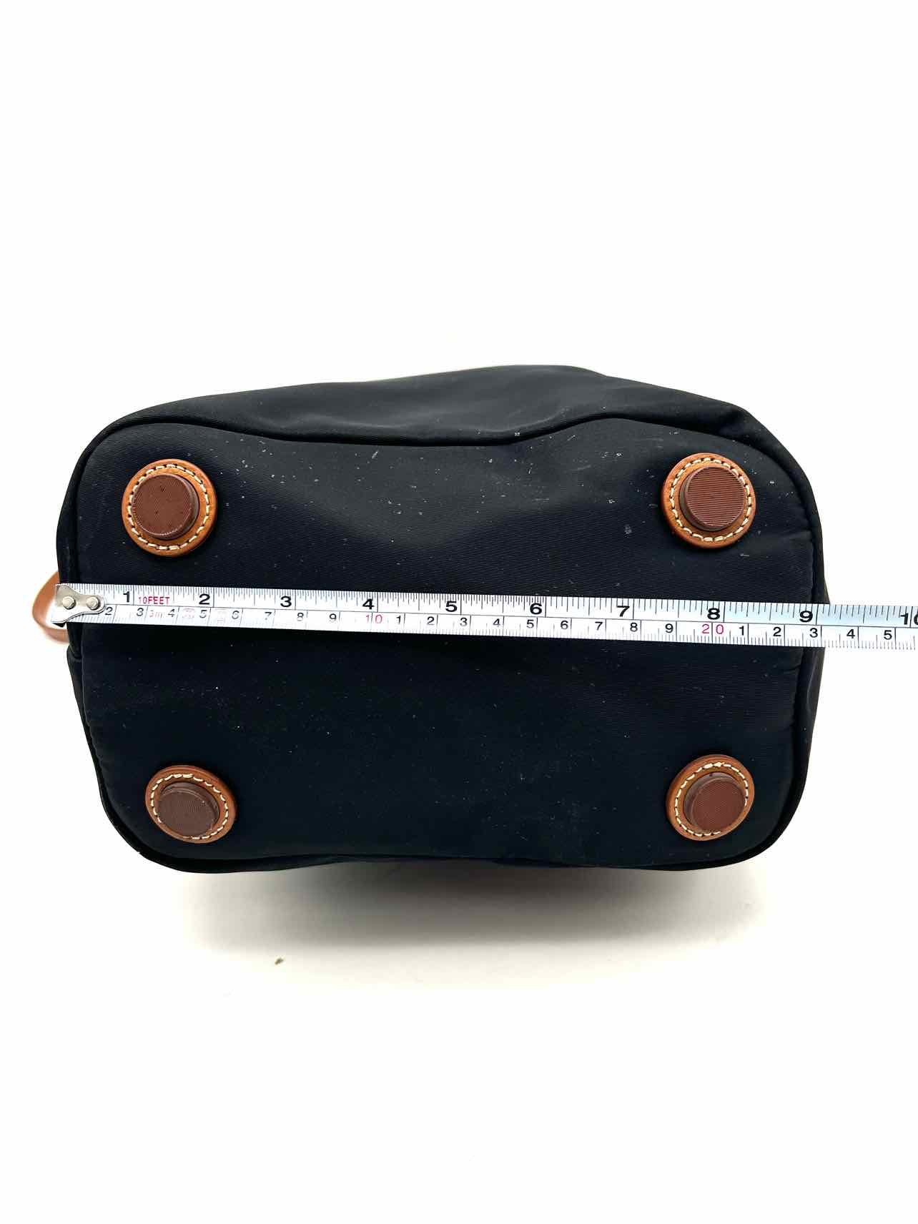 Dooney & Bourke Black/Brown Trim Nylon/Leather Designer Satchel - Image 9