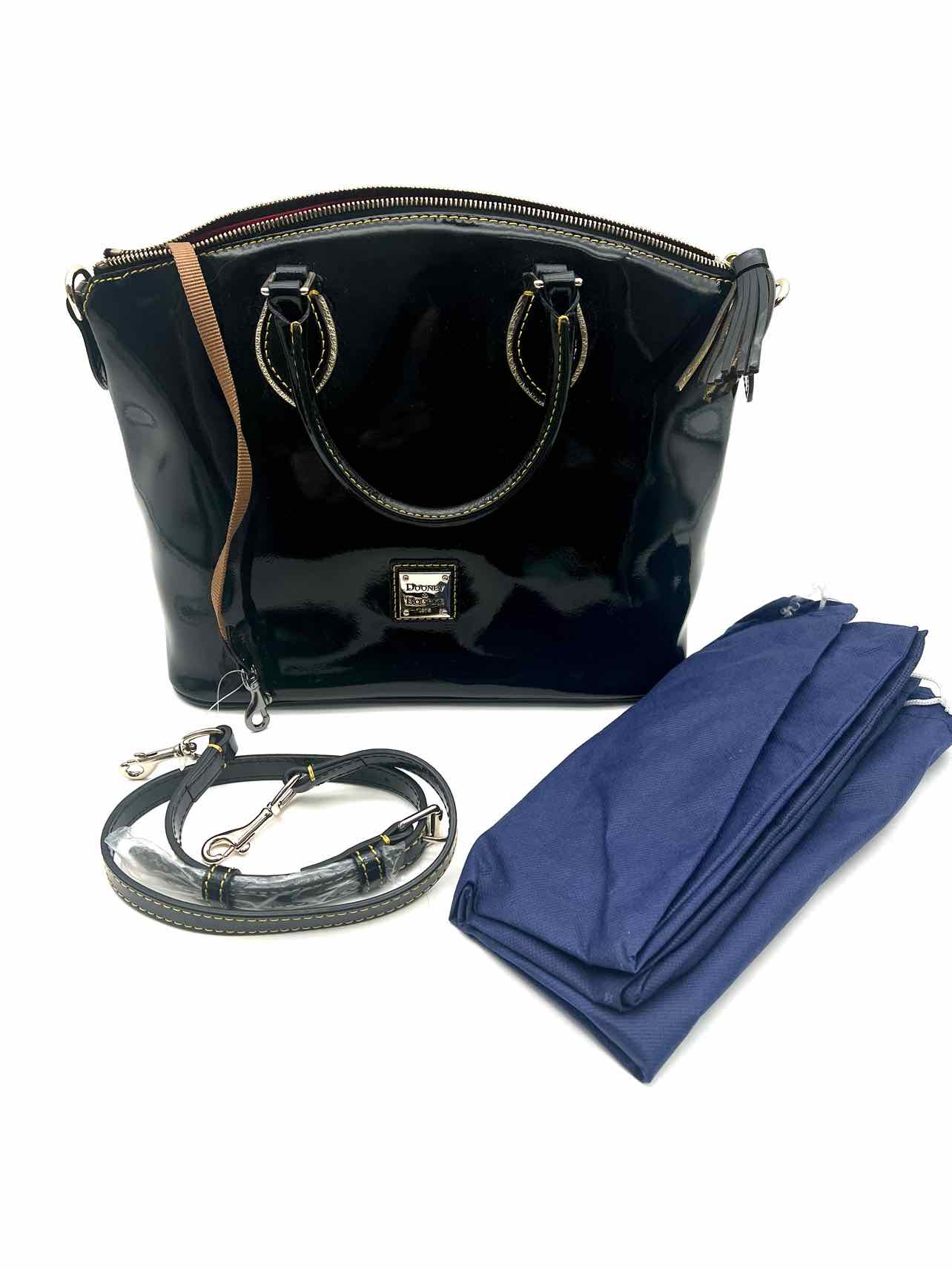 Dooney & Bourke Black Patent NEW W/ BAG!!! Designer Satchel - Image 4