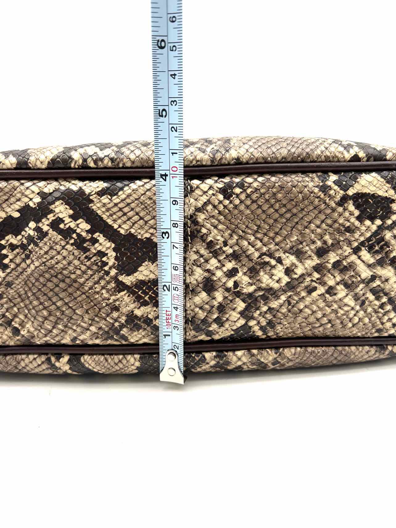 Dooney & Bourke Size XS Beige/Brown Snake Designer Shoulder Bag - Image 11