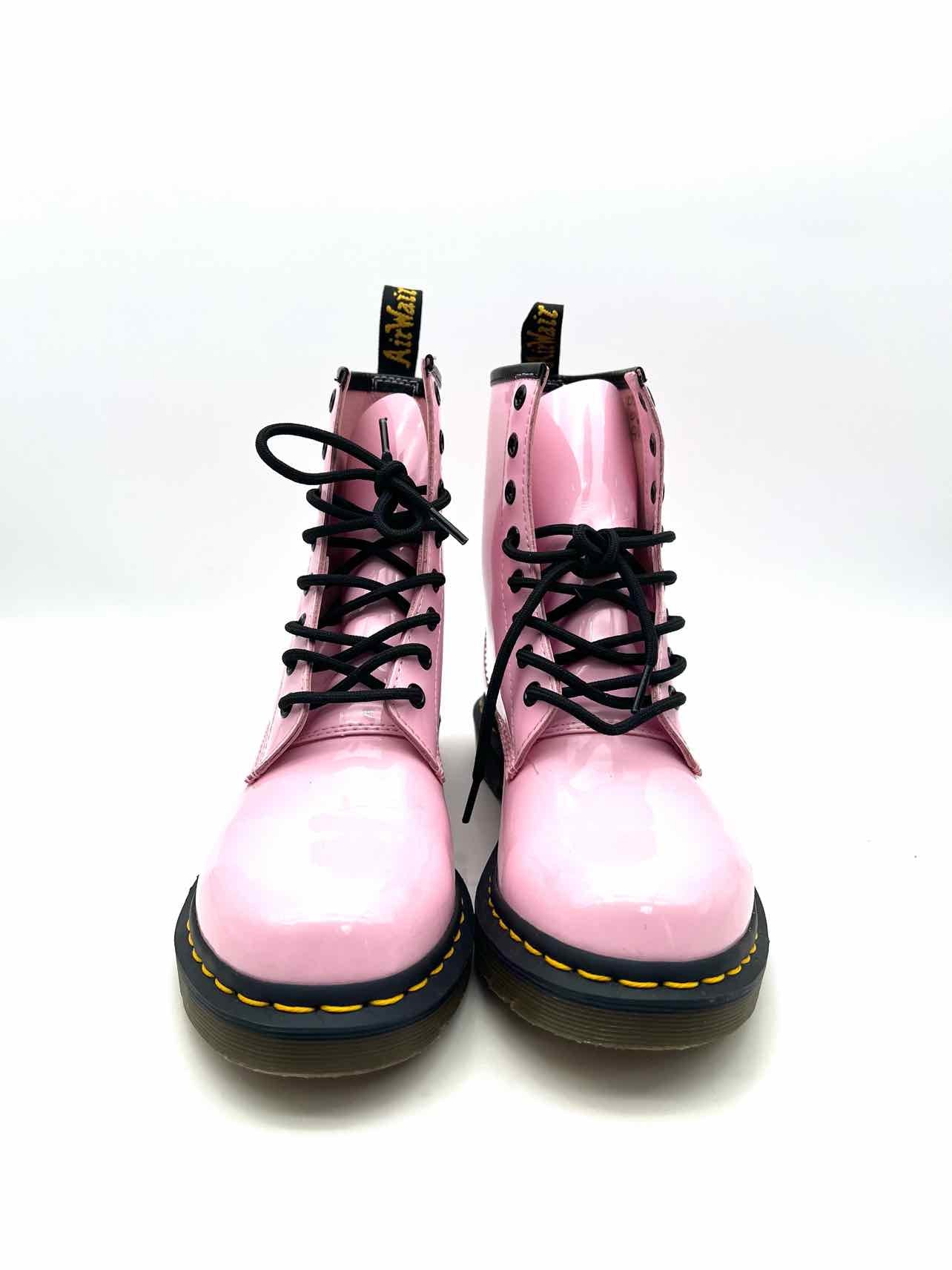 Dr. Martens Size 9 Pink/Black Lace-Up Patent Designer Boots - Image 2