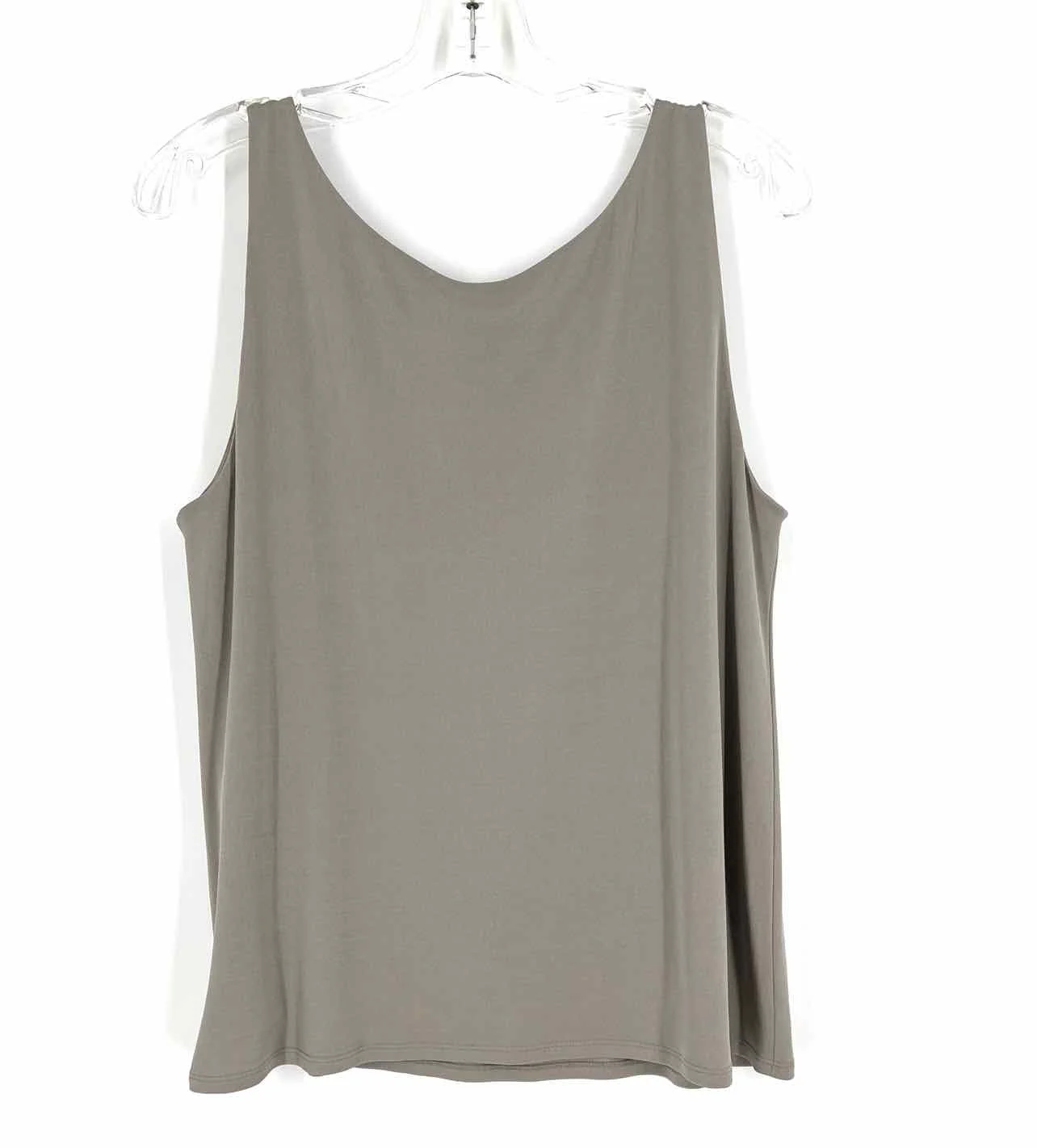 Eileen Fisher Size L Gray Solid Silk Tops Top-Sleeveless - Image 2