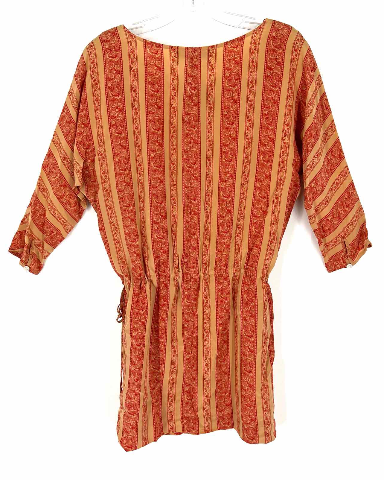 Elizabeth & James Size XS Terracotta/Red Print Silk Tops Tunic - Image 2