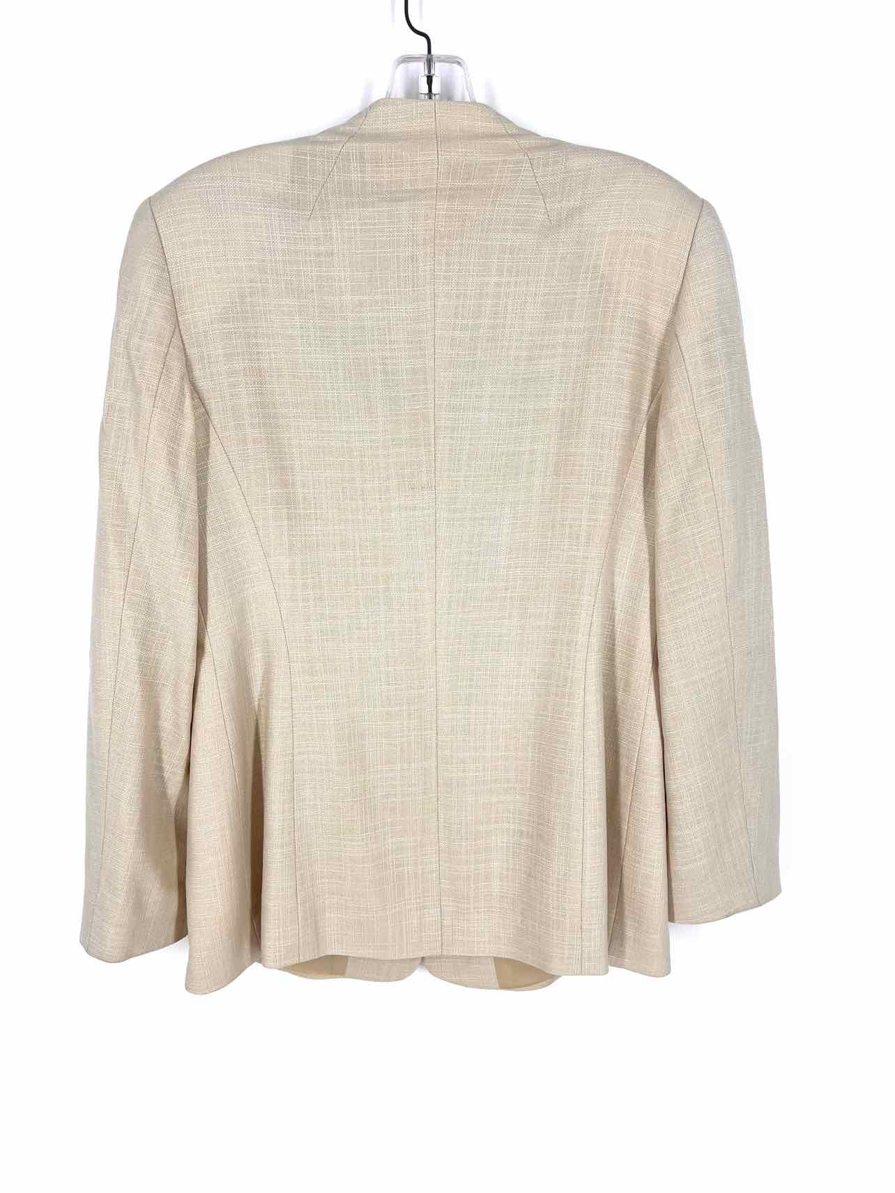 Escada Size M Beige Silk/Wool Blend Designer Blazer - Image 2