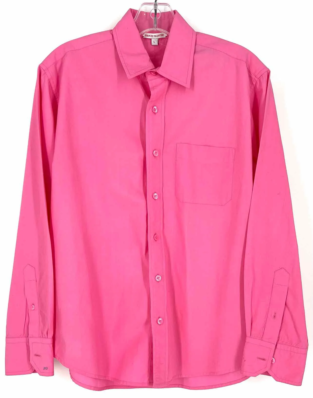 Frances Valentine Size L Pink Solid AS IS Designer Blouse