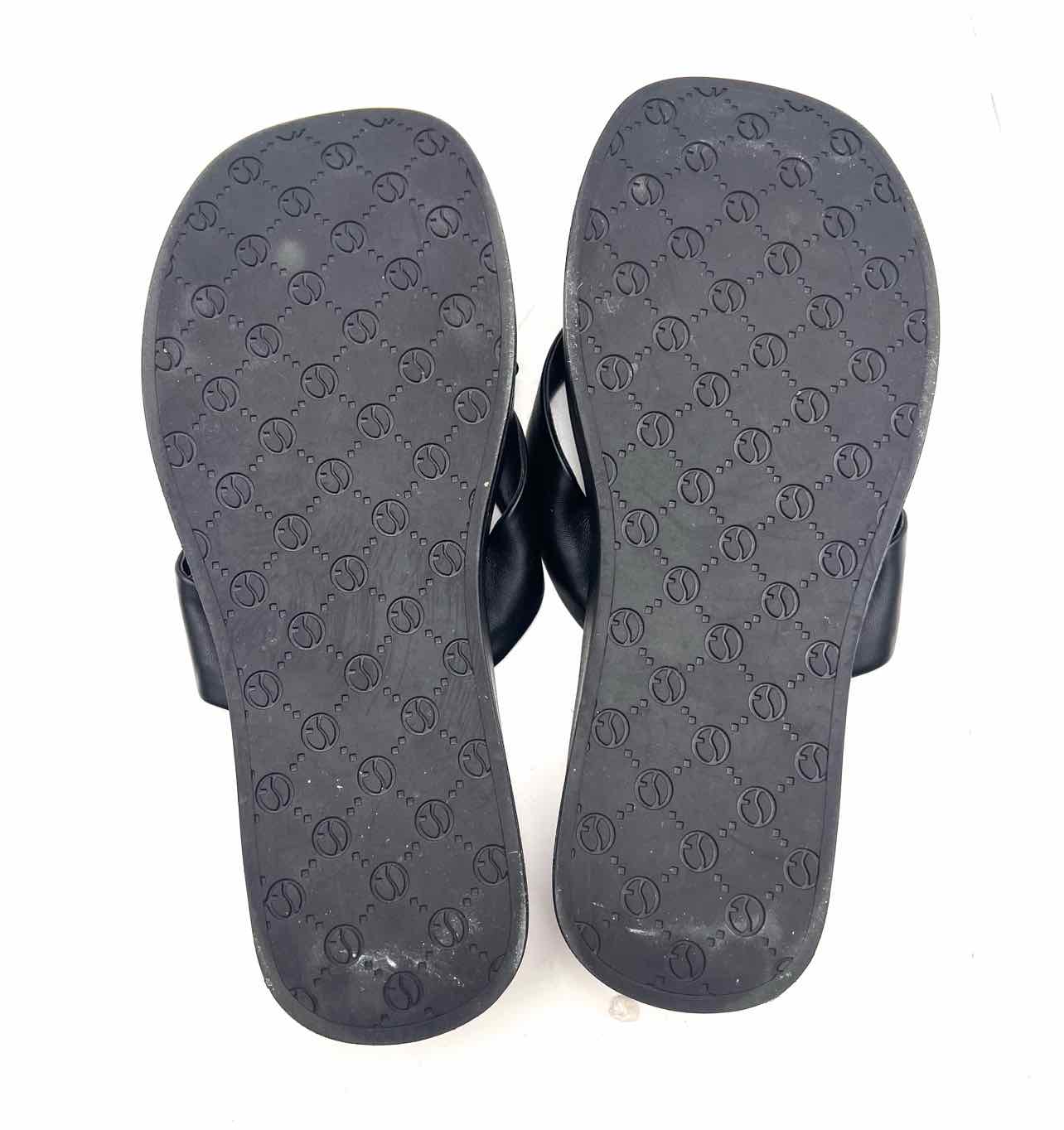 Franco Sarto Size 6.5 Black Platform Criss Cross Shoes Sandals - Image 5
