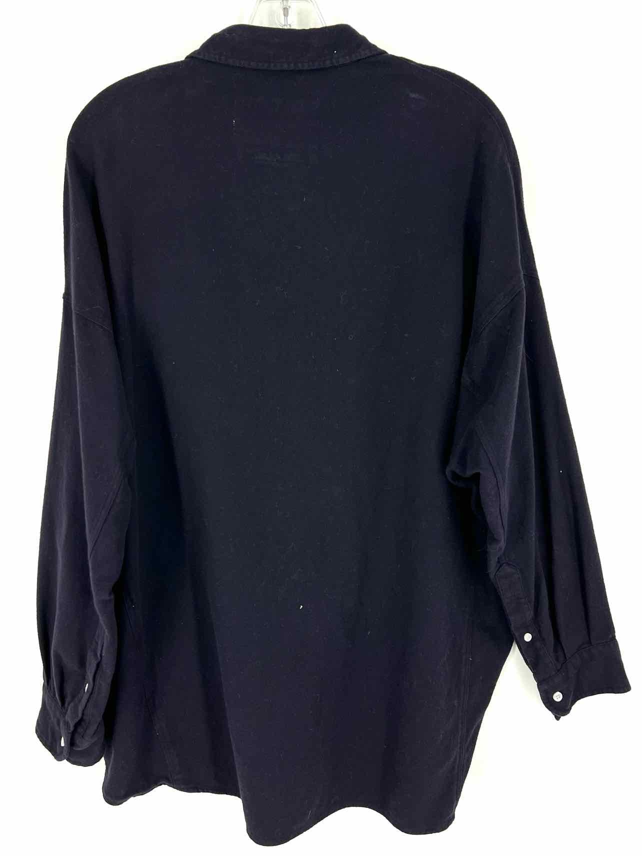 Frank & Eileen Size XS/S Navy Pocket Flannel Designer Blouse - Image 4