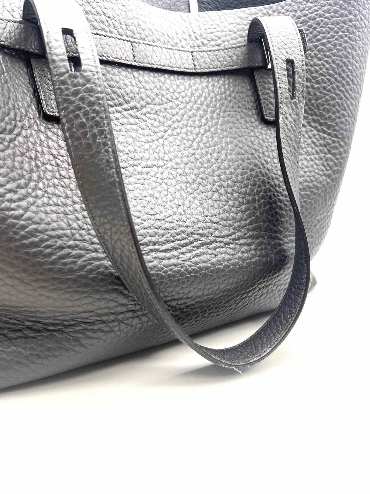 Furla Dark Gray Pebbled Leather Designer Tote - Image 5