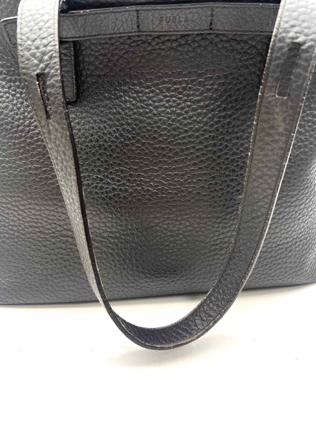 Furla Dark Gray Pebbled Leather Designer Tote - Image 6