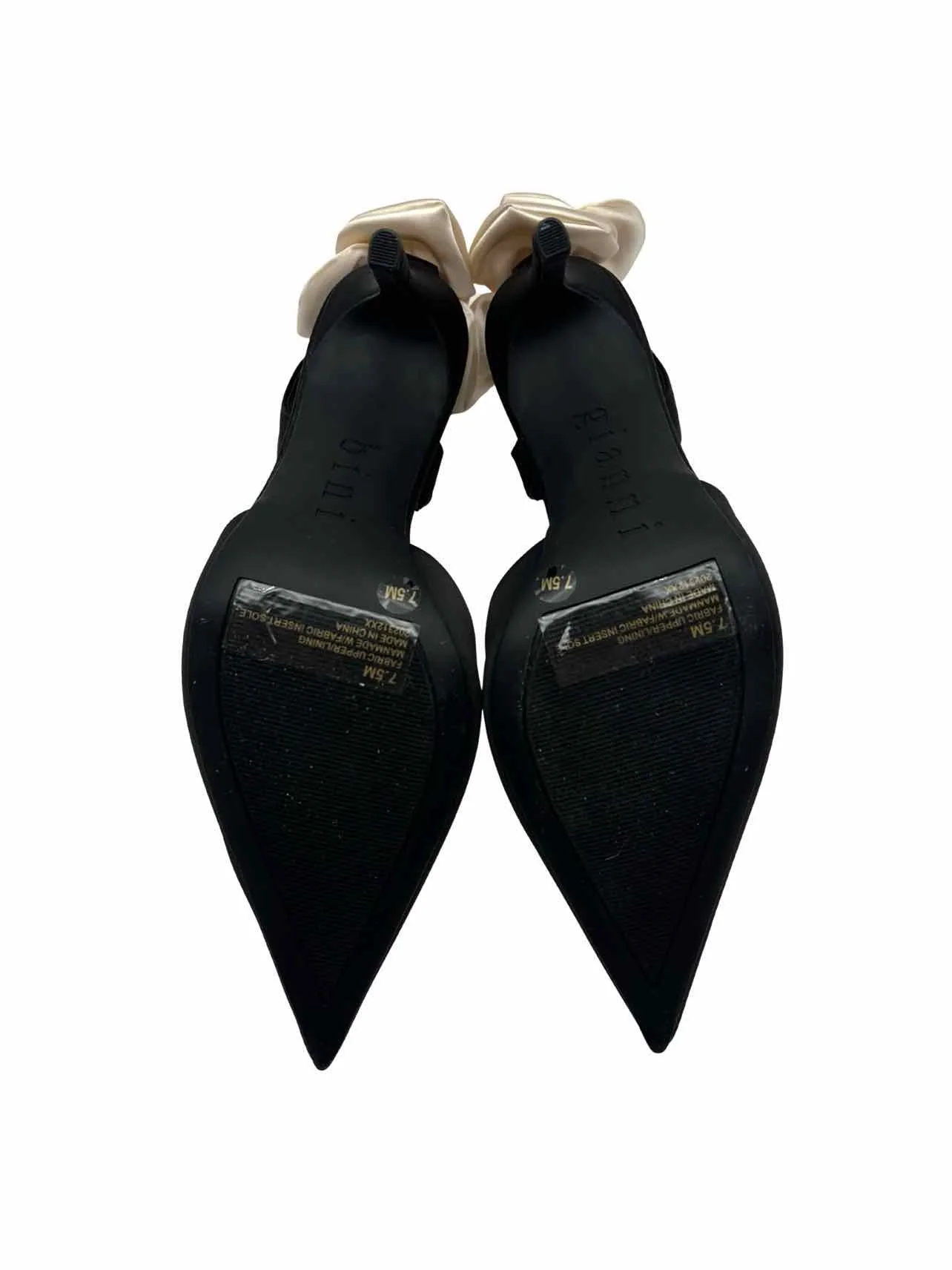 Gianni Bini Size 7.5 Black/Cream Slingbacks Rosette W/ BOX!!! Designer Pumps - Image 6