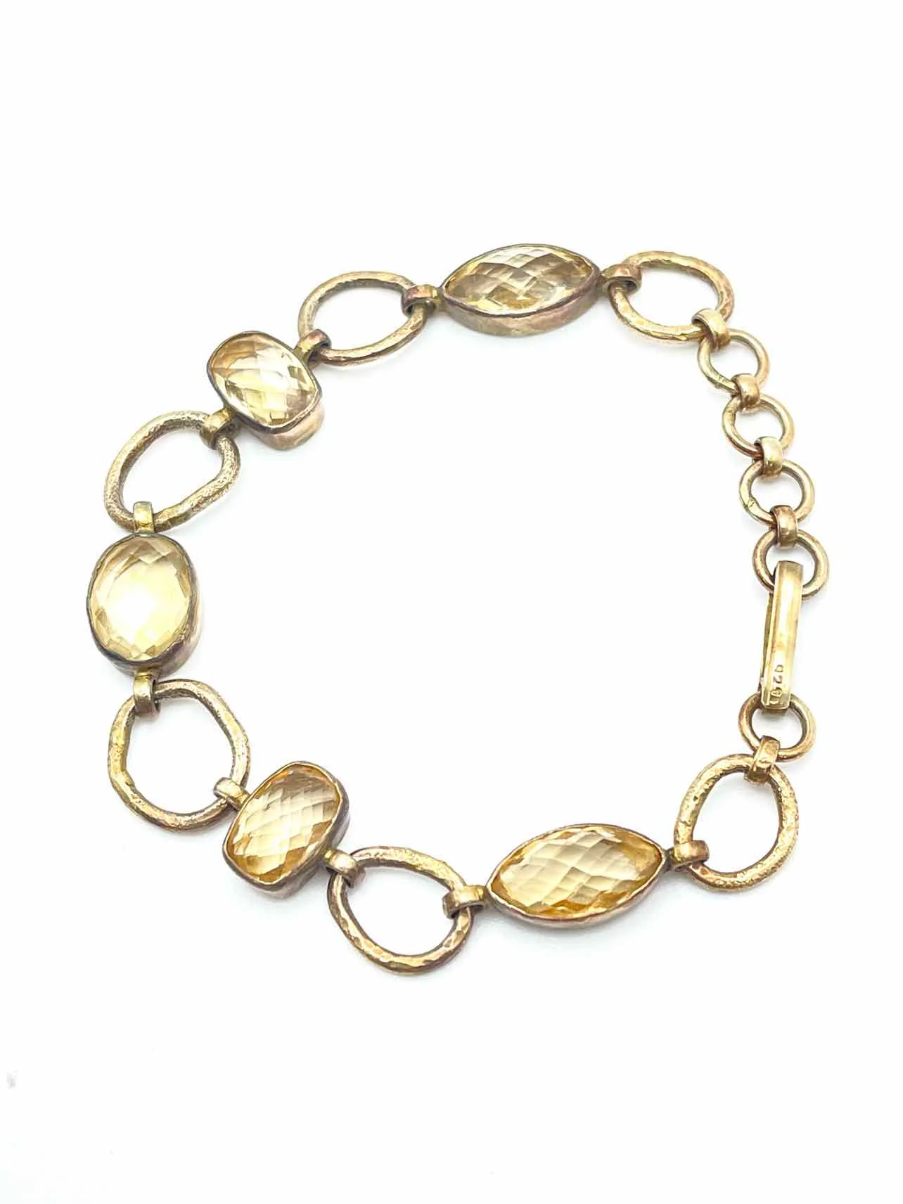 Gold/Yellow Link Sterling Silver Jewelry Bracelet