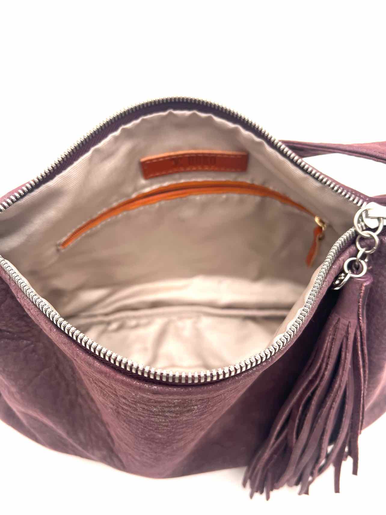 Hobo International Plum/Silver Metallic Leather Purses Purse - Image 5