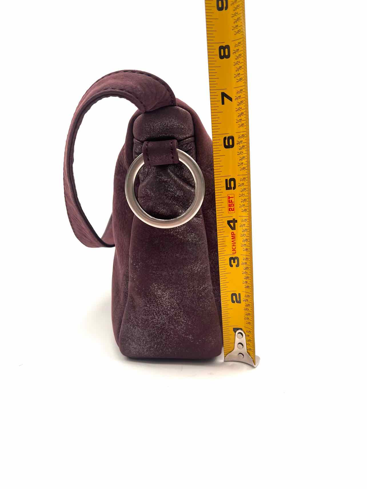 Hobo International Plum/Silver Metallic Leather Purses Purse - Image 9