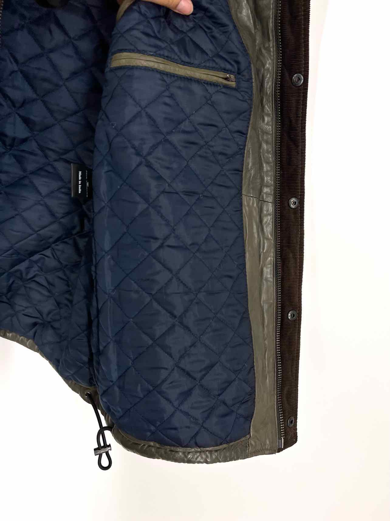 Jack Andrews Size M Dk Olive Quilted Leather Men's Vest- Men's - Image 4