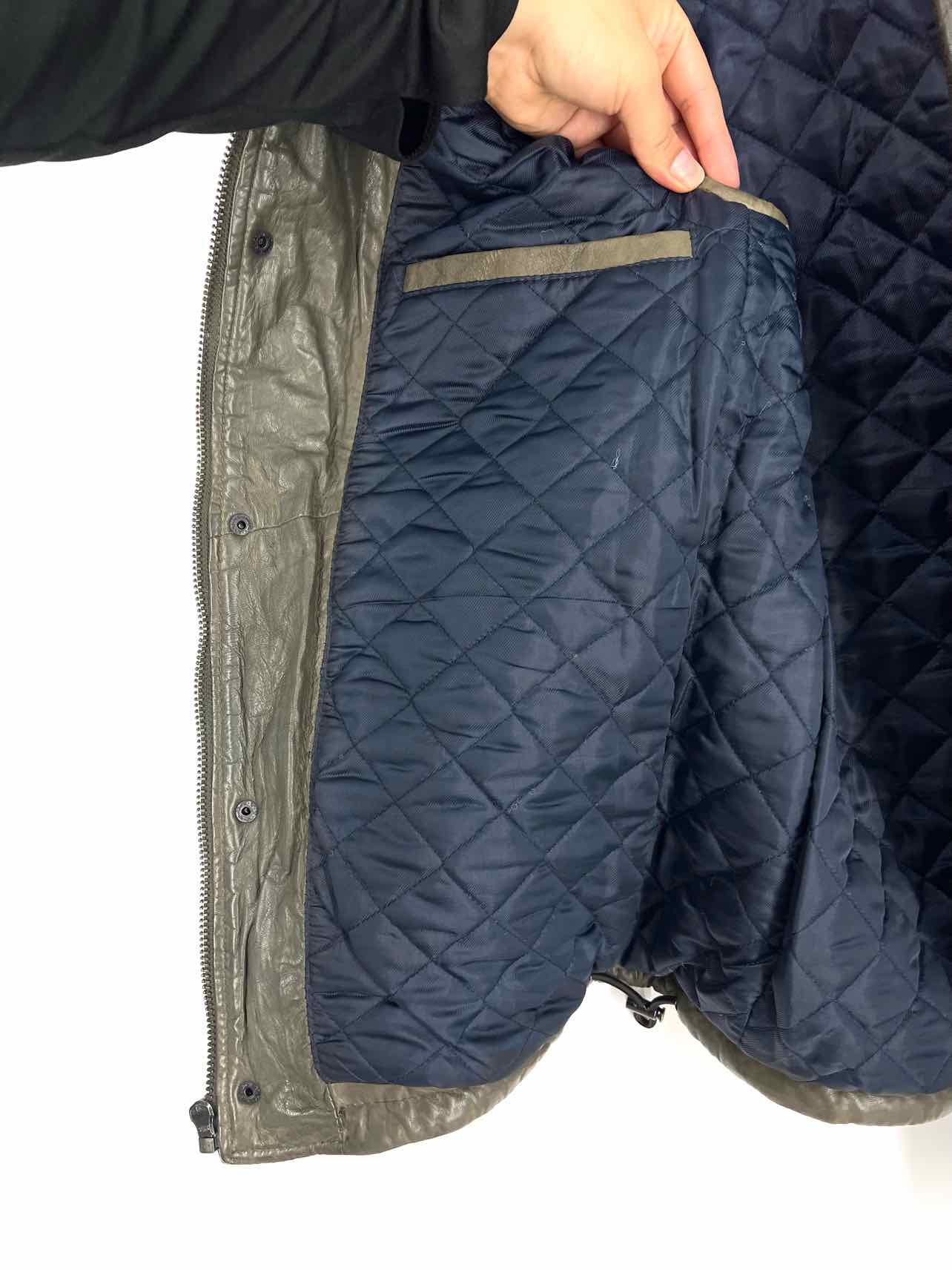 Jack Andrews Size M Dk Olive Quilted Leather Men's Vest- Men's - Image 5