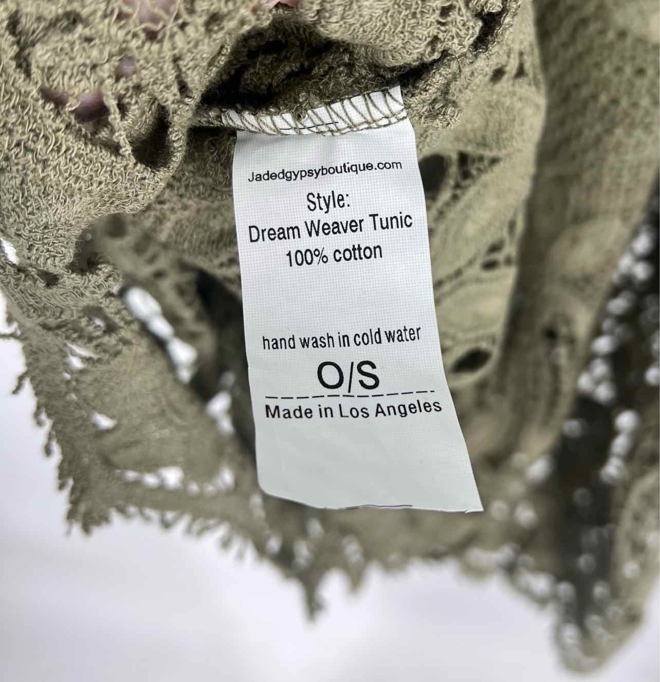 Jaded Gypsy Size M ? Dk Olive Floral Crochet NEW Designer Tunic - Image 5