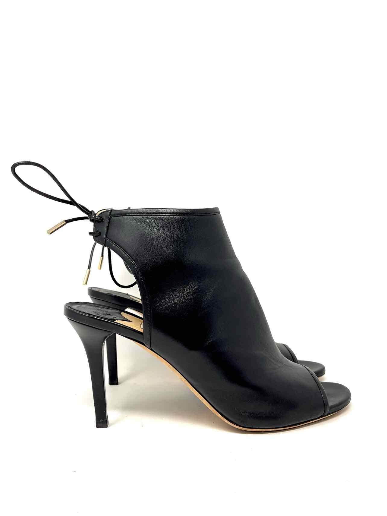 Jimmy Choo Size 9.5 Black Peep Toe Leather Shoes Shooties - Image 5