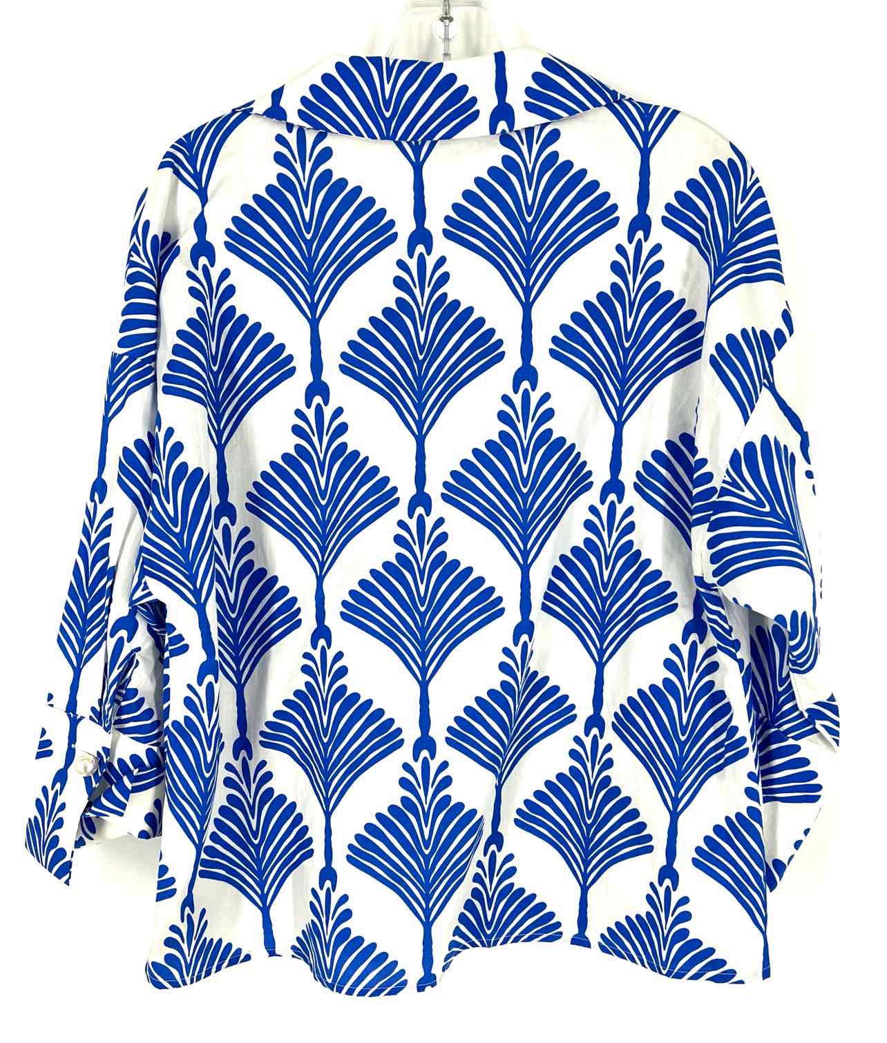Jodifl Size L White/Blue Print Tops Top-3/4 Sleeve - Image 3