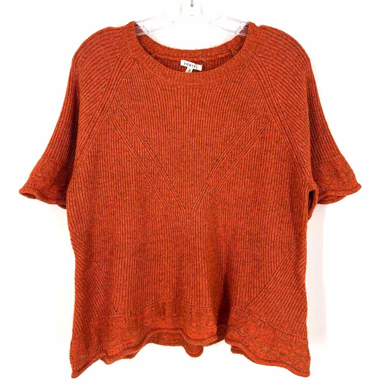 Jodifl Size M Pumpkin Knit Tops Top-Short Sleeve