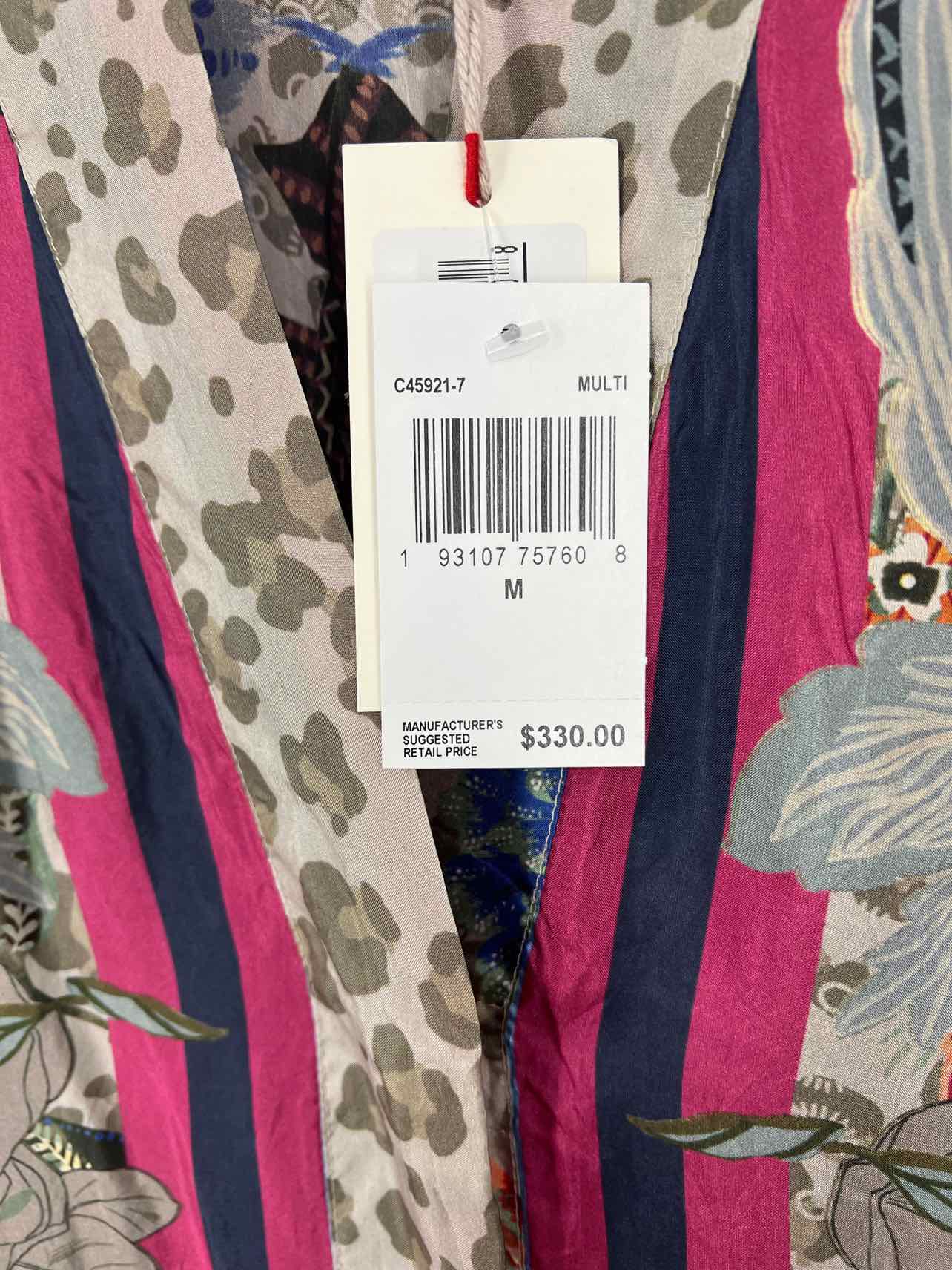 Johnny Was Size M Gray/Multi Multi-Print Silk NEW Designer Duster - Image 4