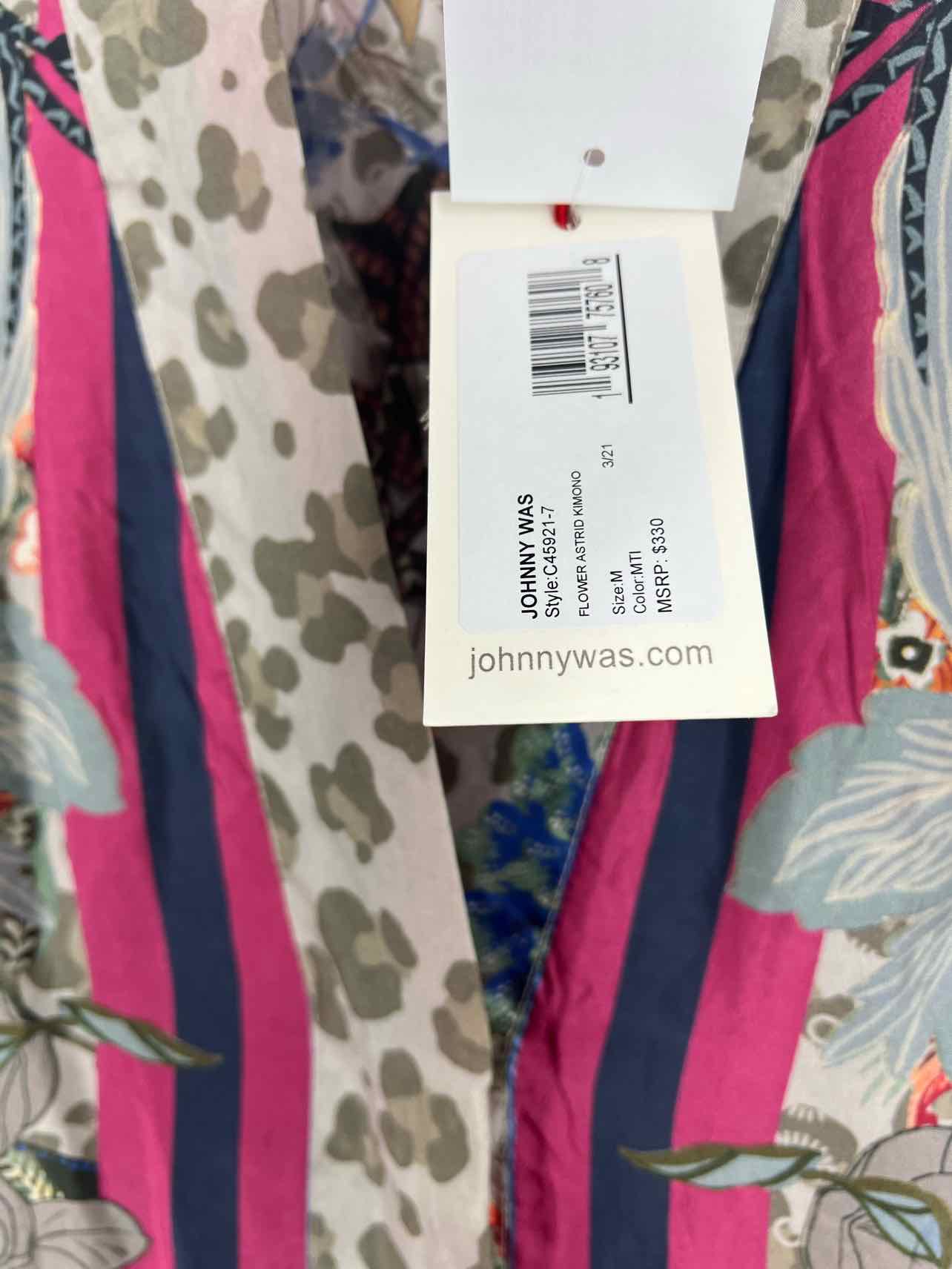 Johnny Was Size M Gray/Multi Multi-Print Silk NEW Designer Duster - Image 6