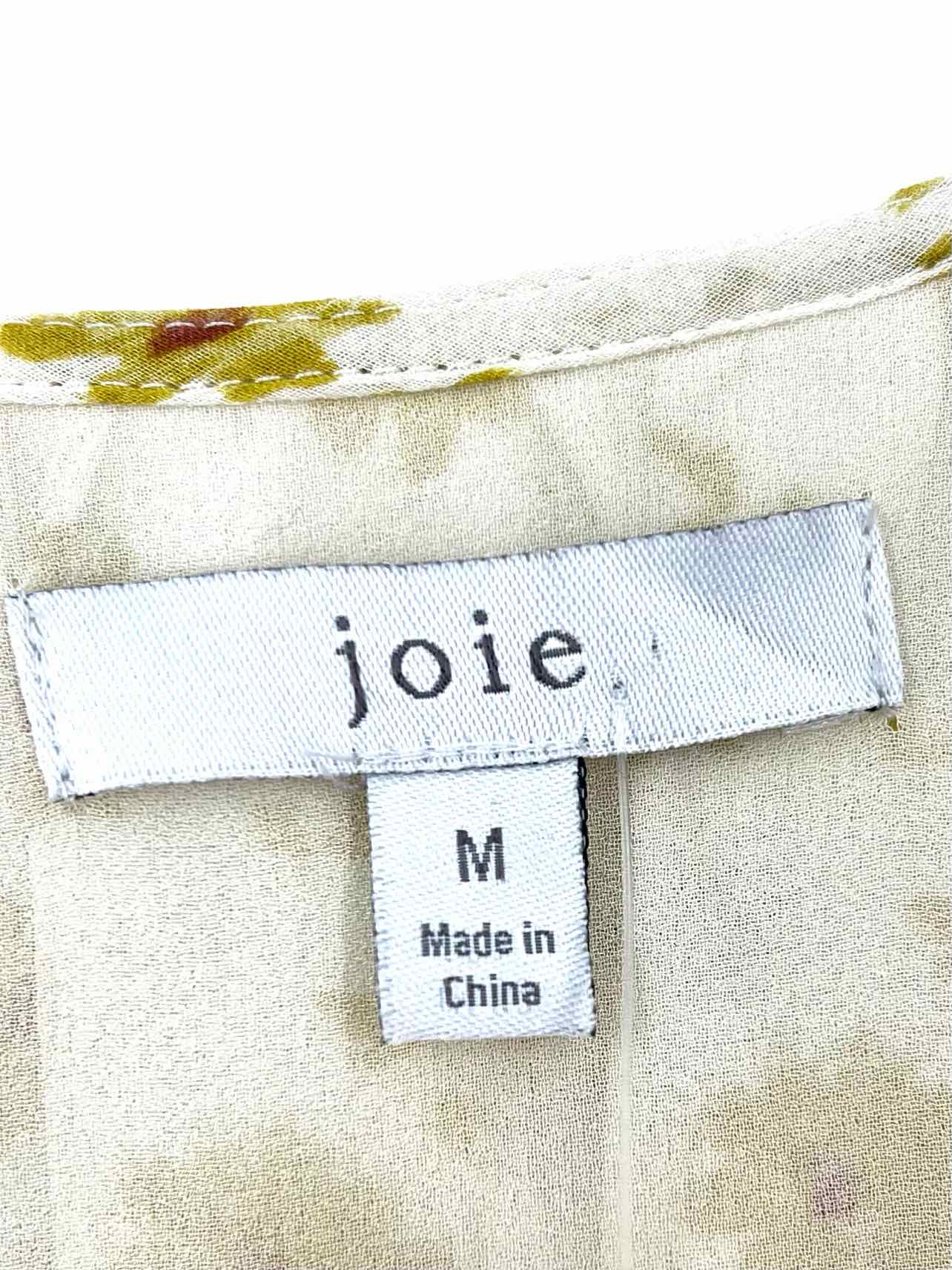 Joie Size M Wh/Yw/Rd Floral Silk Belted Designer Dress - Image 3