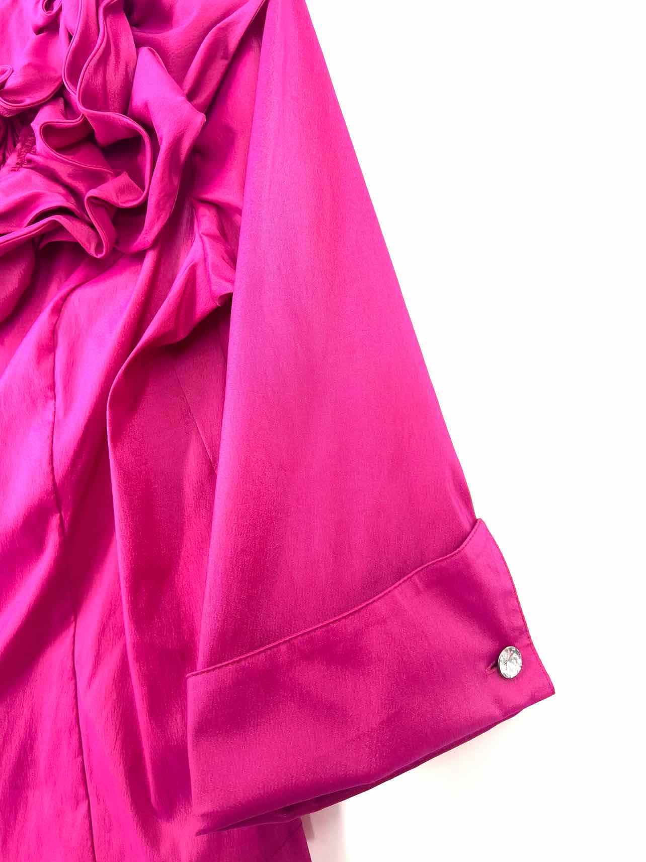 Joseph Ribkoff Size 16 Dk Fuchsia Ruffles Rhinestones NEW Designer Jacket - Image 3