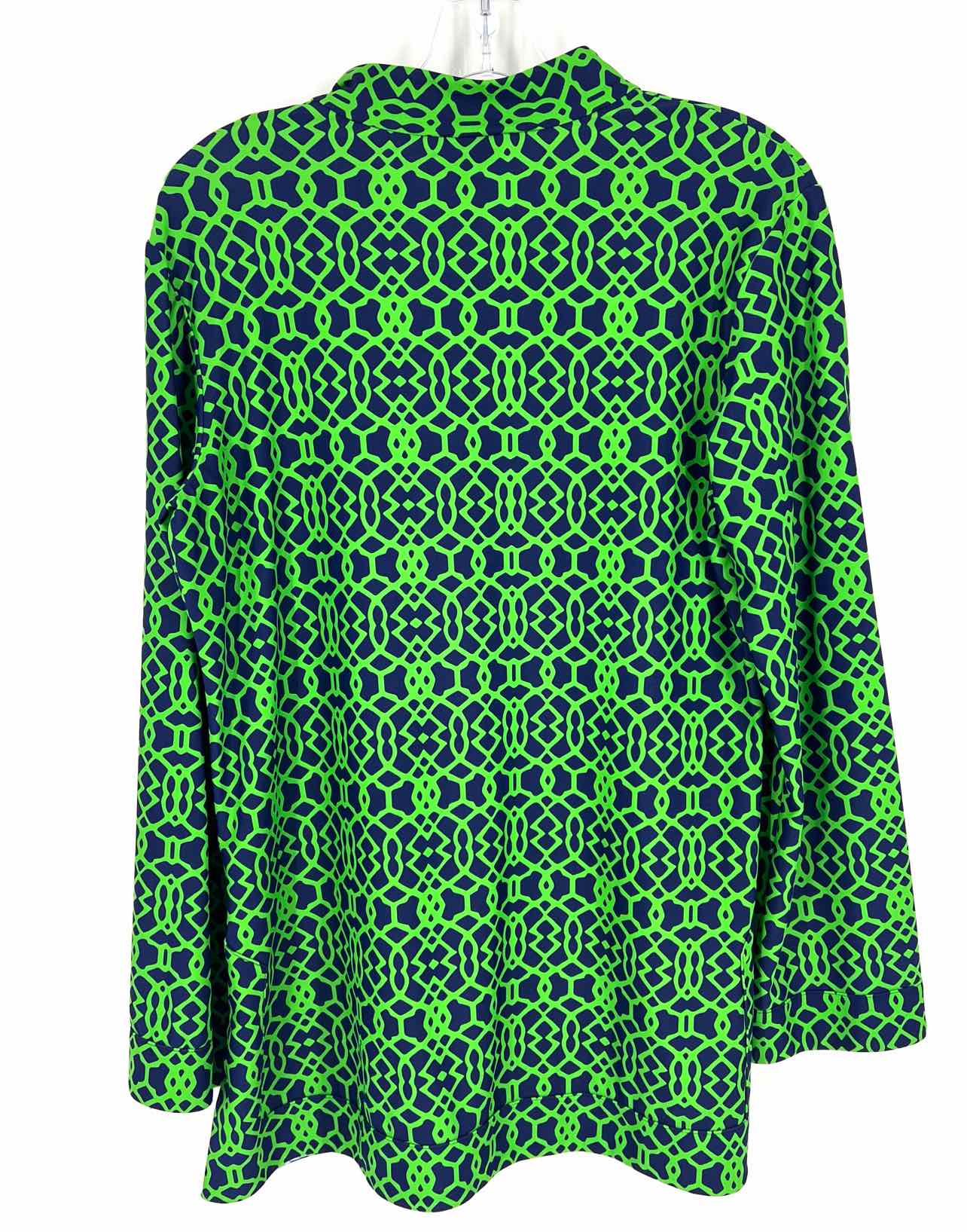 Jude Connally Size L Navy/Green Print V-Neck Tops Tunic - Image 2