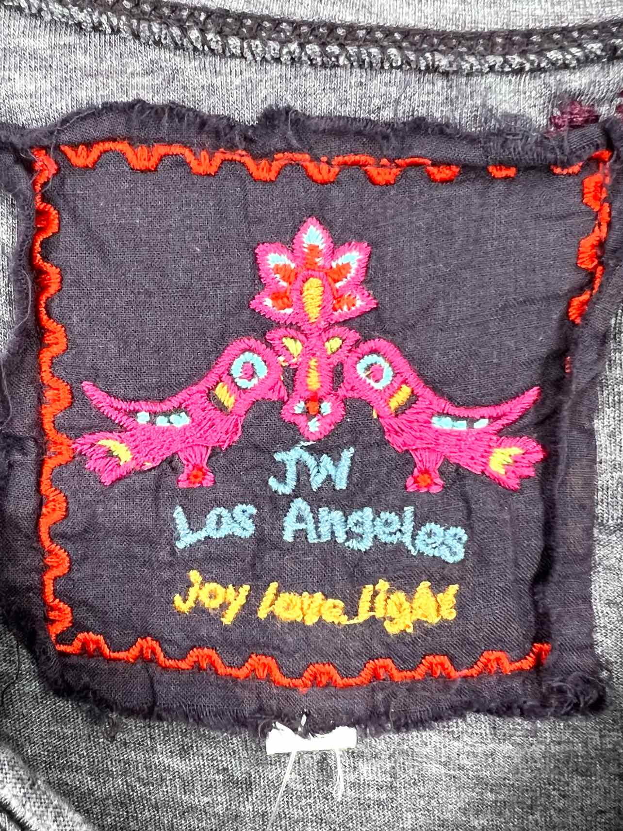 JW Los Angeles Size M Purple/Multi Floral Embroidered Designer Top-Long Sleeve - Image 3
