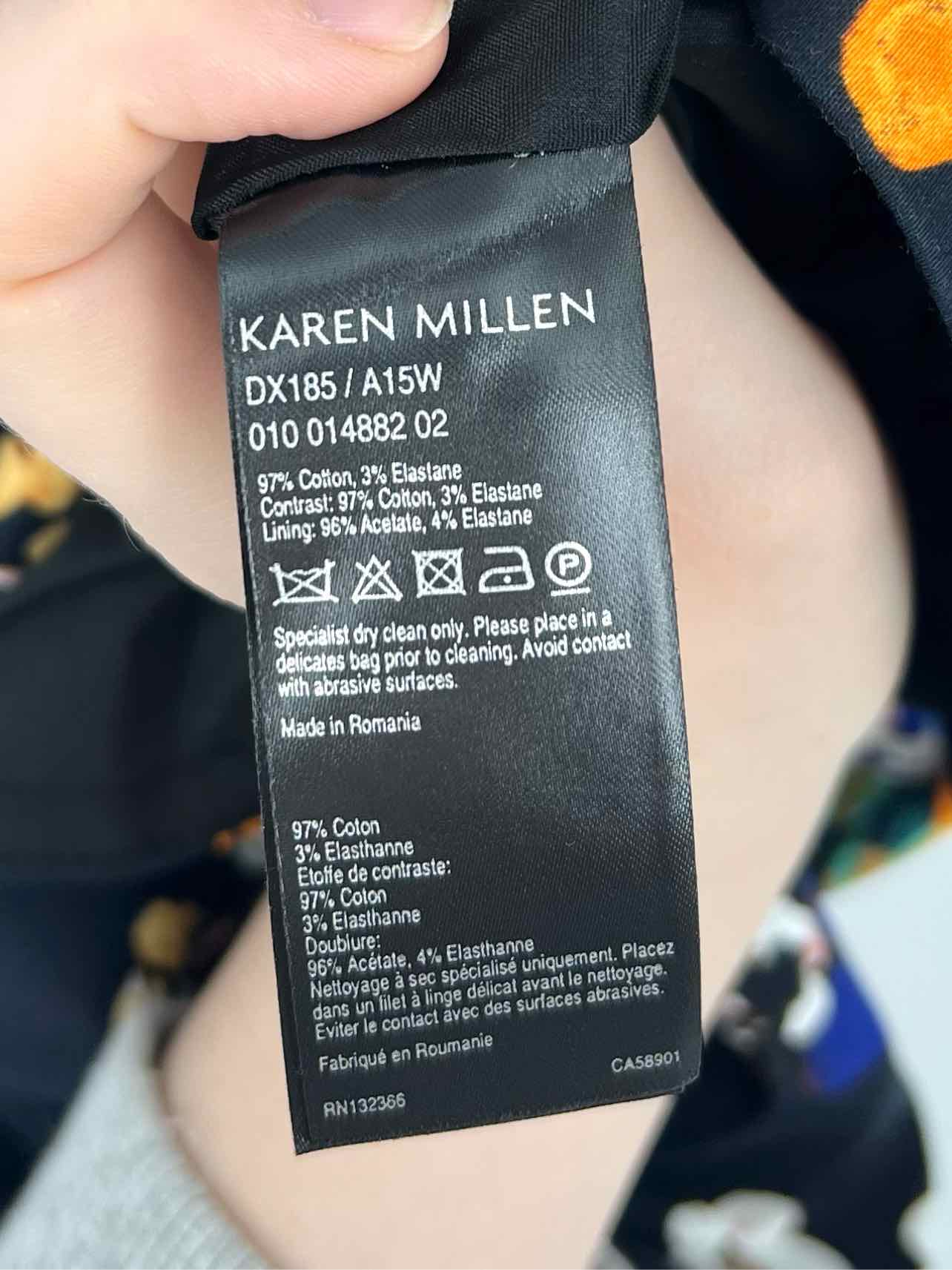 Karen Millen Size 8 Black/Multi Floral Designer Dress - Image 4