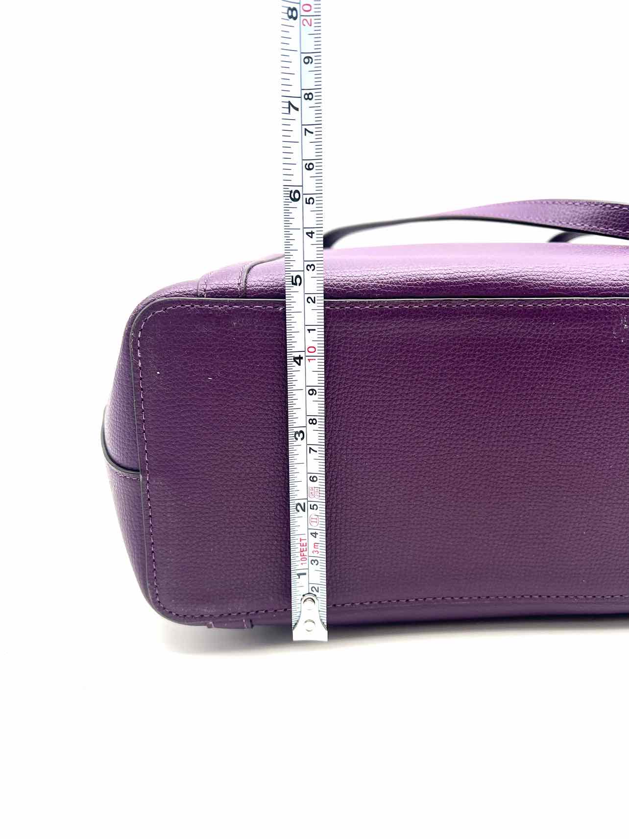 Kate Spade Grape Pebbled Faux Leather Designer Tote - Image 8