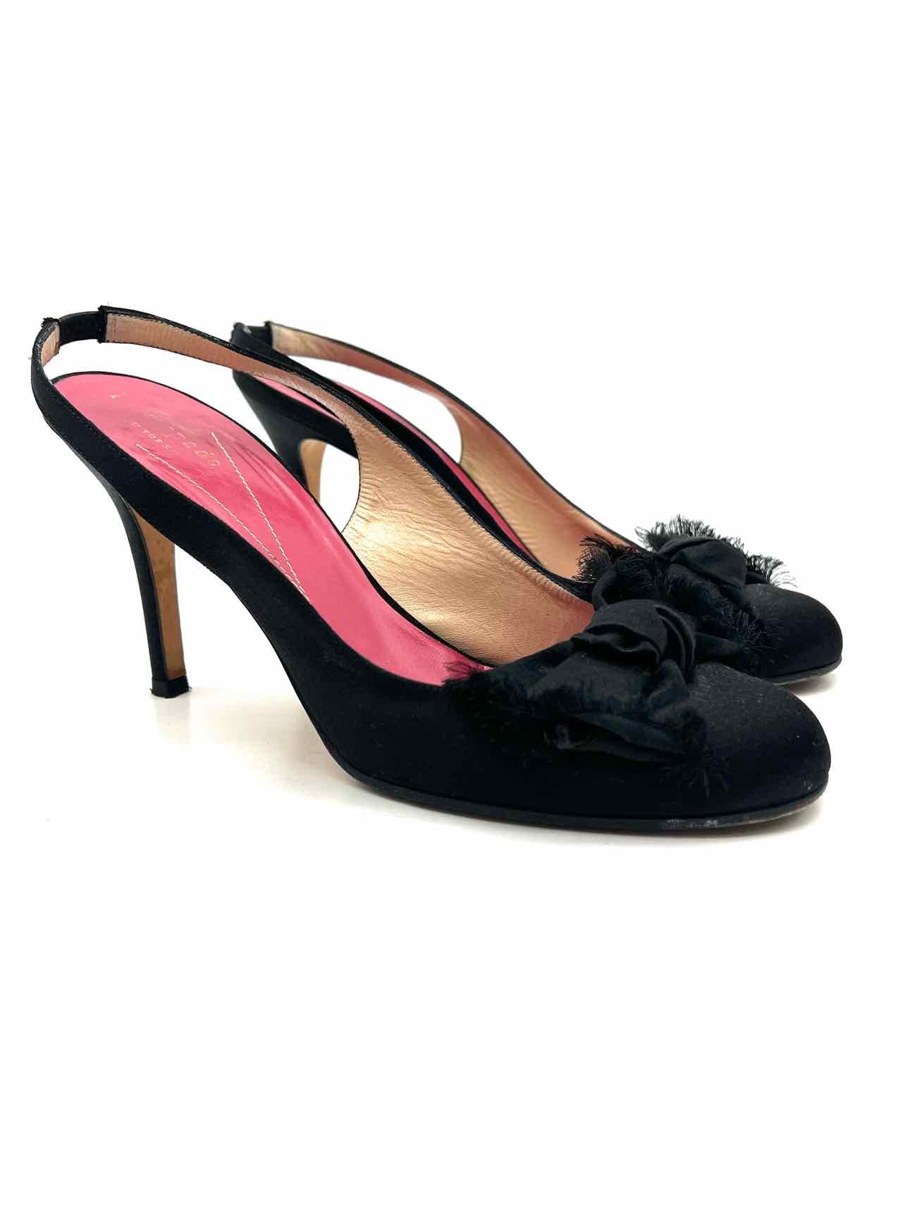 Kate Spade Size 8 Black Bow(s) Satin AS IS Shoes Slingbacks