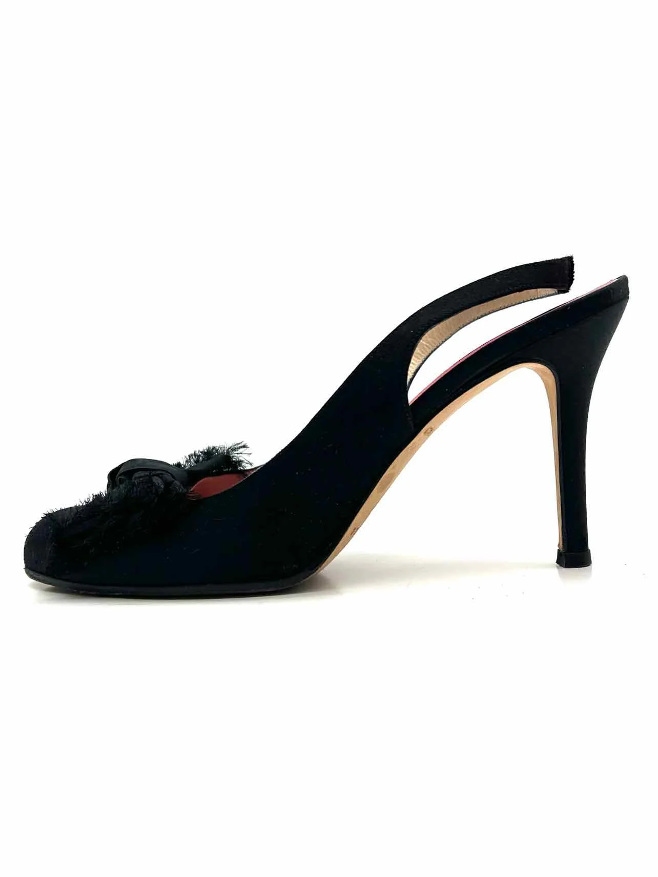 Kate Spade Size 8 Black Bow(s) Satin AS IS Shoes Slingbacks - Image 2