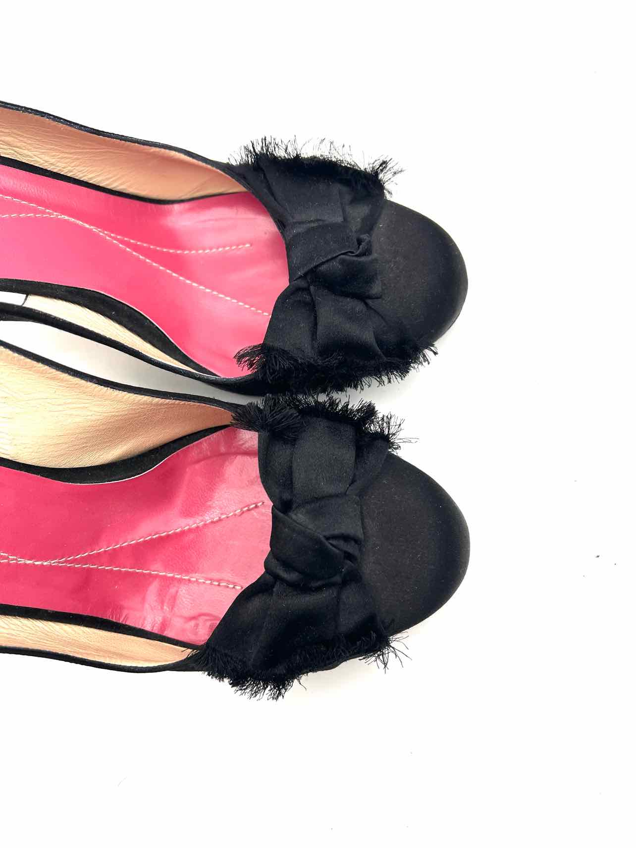 Kate Spade Size 8 Black Bow(s) Satin AS IS Shoes Slingbacks - Image 3