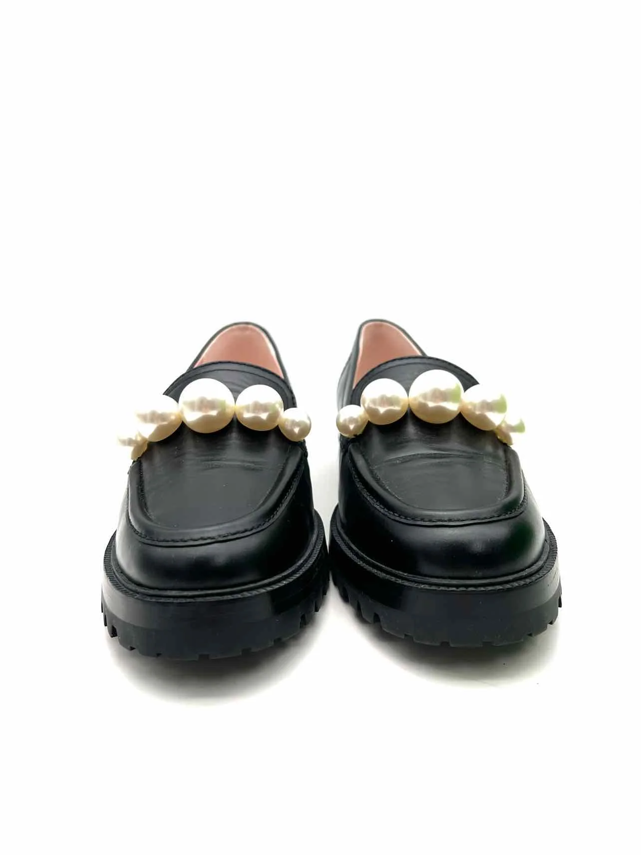 Kate Spade Size 9 Black/White Faux Pearls Leather W/ BOX!!! Designer Loafers - Image 3