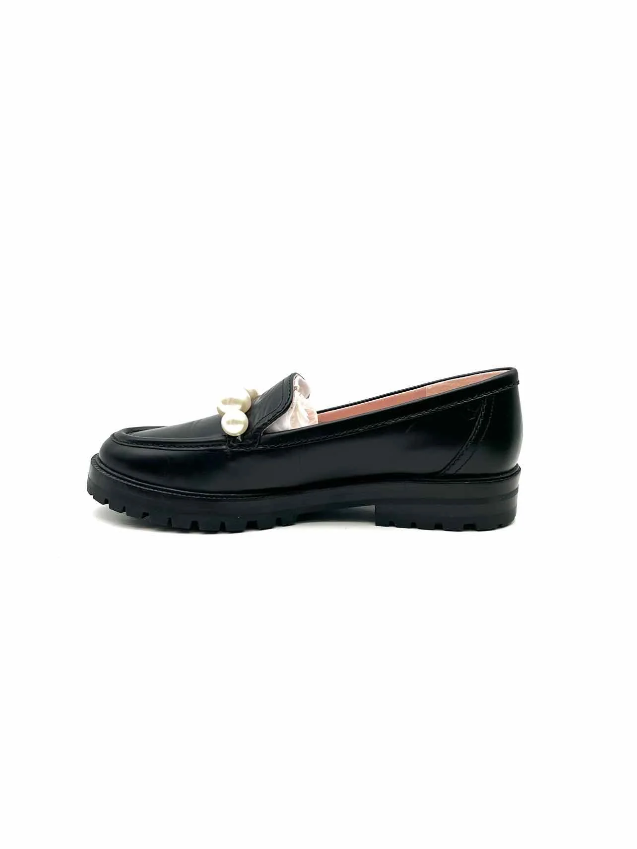 Kate Spade Size 9 Black/White Faux Pearls Leather W/ BOX!!! Designer Loafers - Image 5