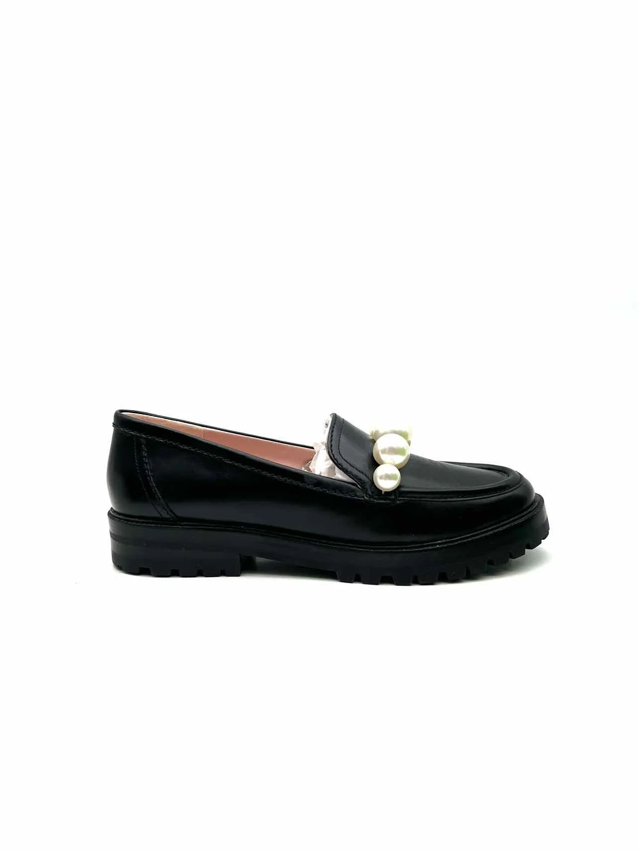 Kate Spade Size 9 Black/White Faux Pearls Leather W/ BOX!!! Designer Loafers - Image 6