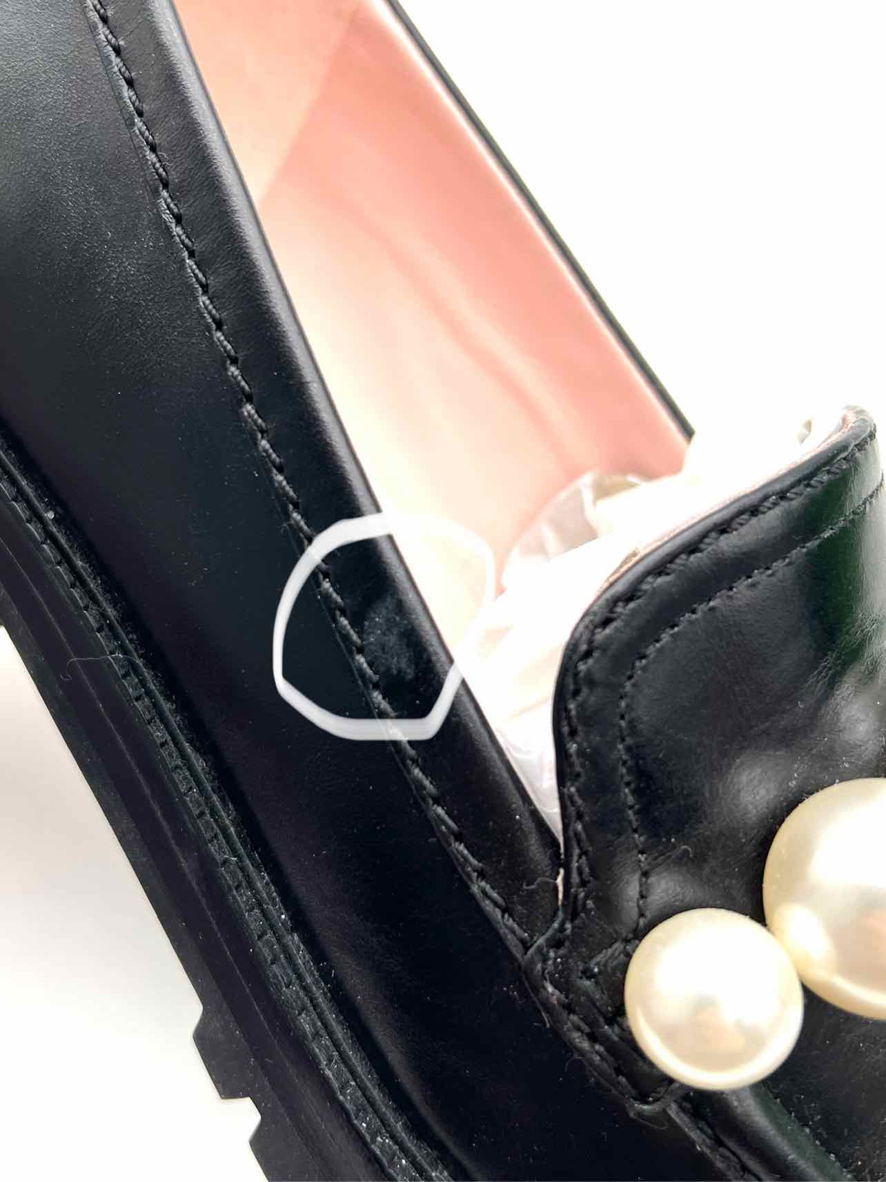 Kate Spade Size 9 Black/White Faux Pearls Leather W/ BOX!!! Designer Loafers - Image 8