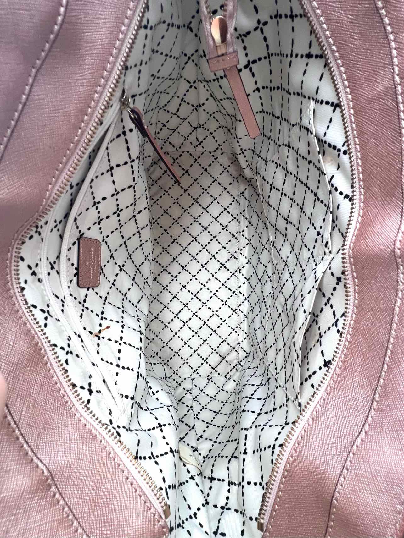 Kate Spade Size Rose Gold Saffiano Leather AS IS Designer Tote - Image 5
