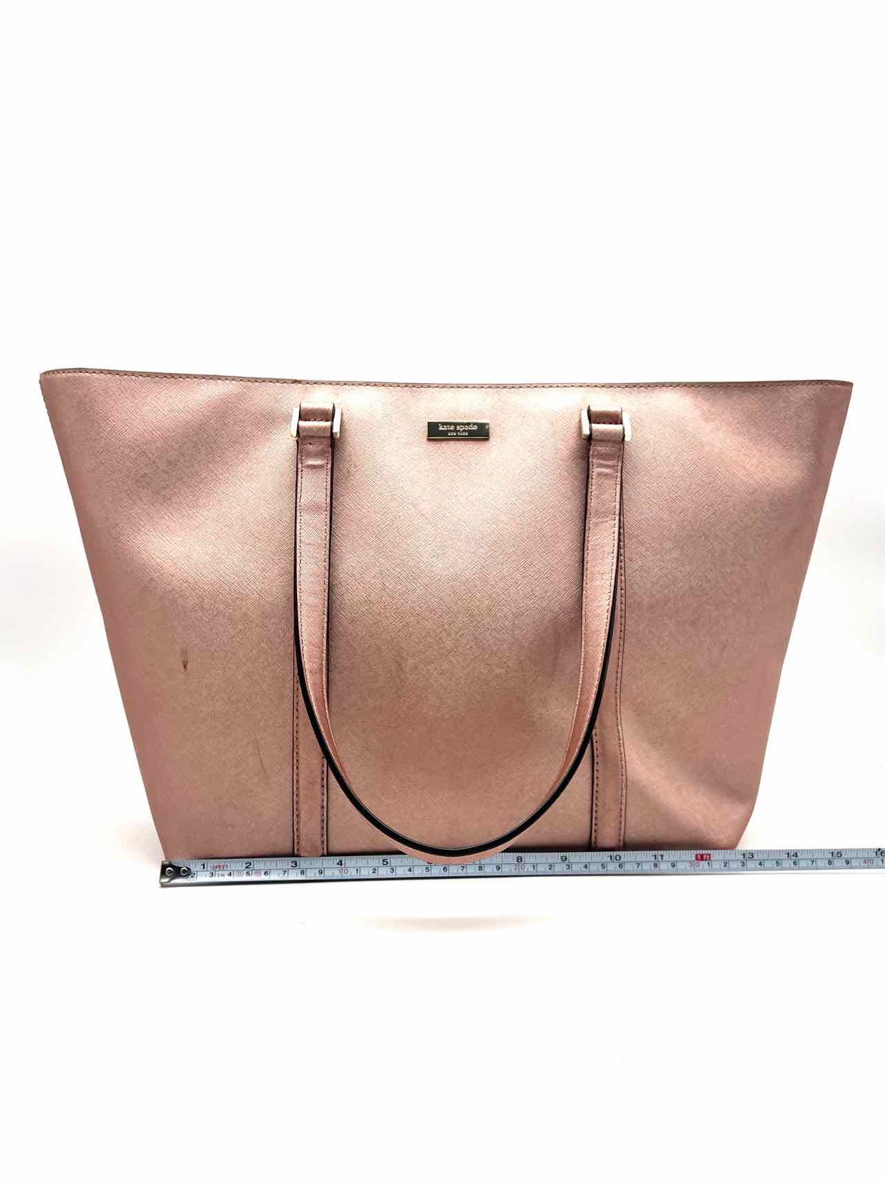 Kate Spade Size Rose Gold Saffiano Leather AS IS Designer Tote - Image 6