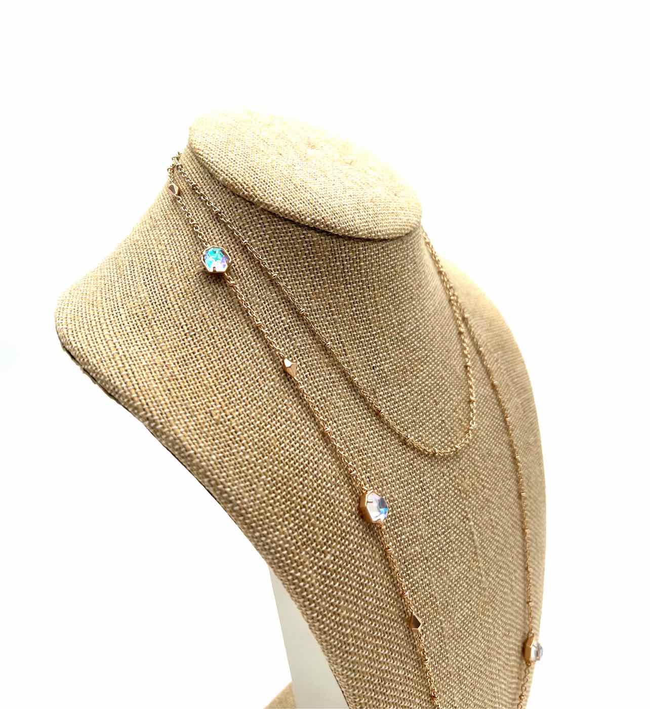 Kendra Scott Gold/Iridescent Station Jeweled Jewelry Necklace - Image 3