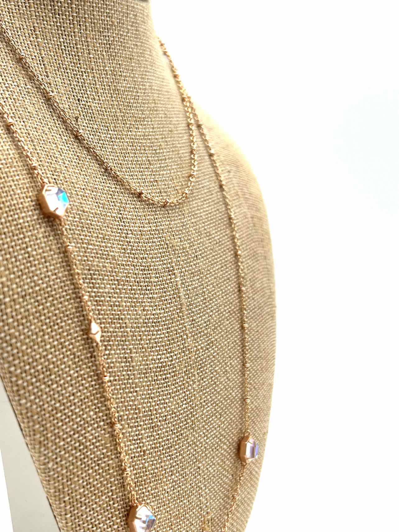 Kendra Scott Gold/Iridescent Station Jeweled Jewelry Necklace - Image 5