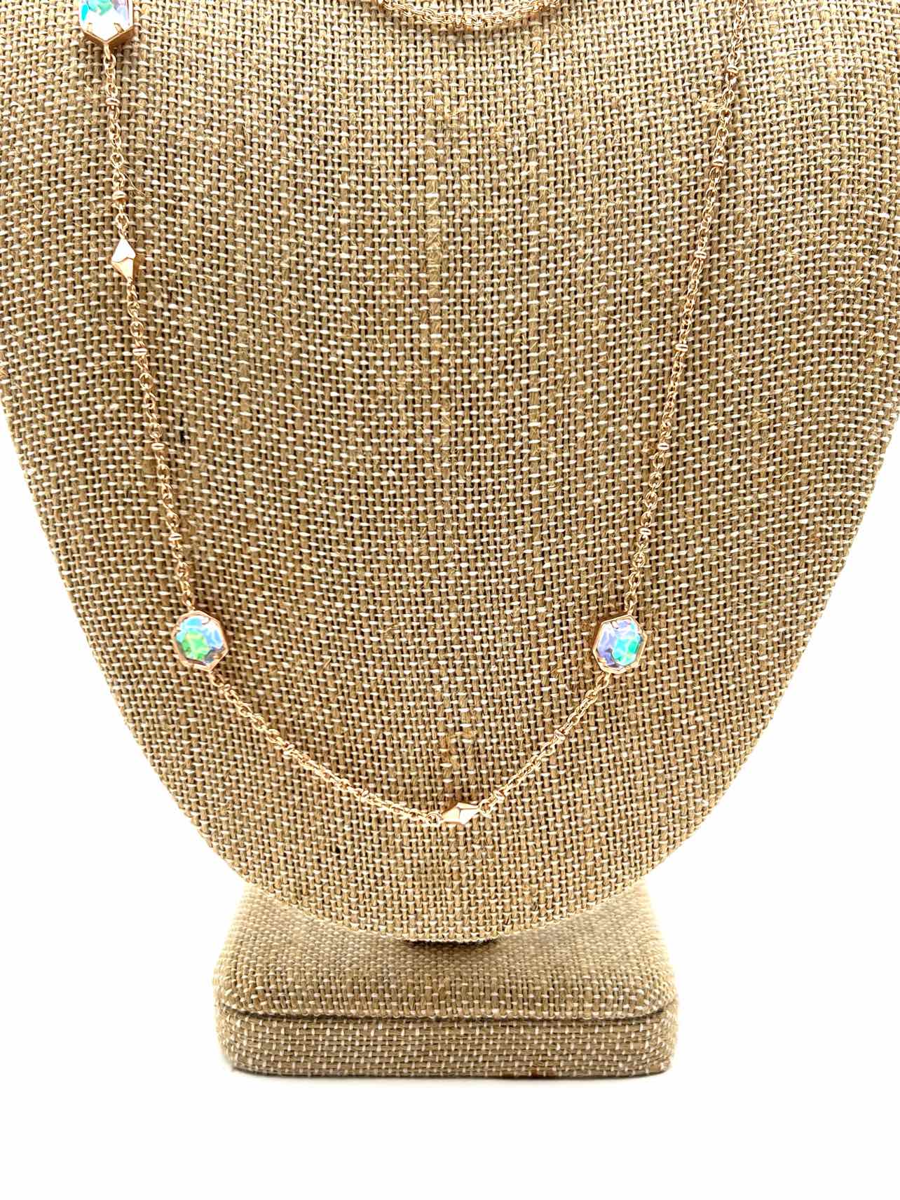 Kendra Scott Gold/Iridescent Station Jeweled Jewelry Necklace - Image 6