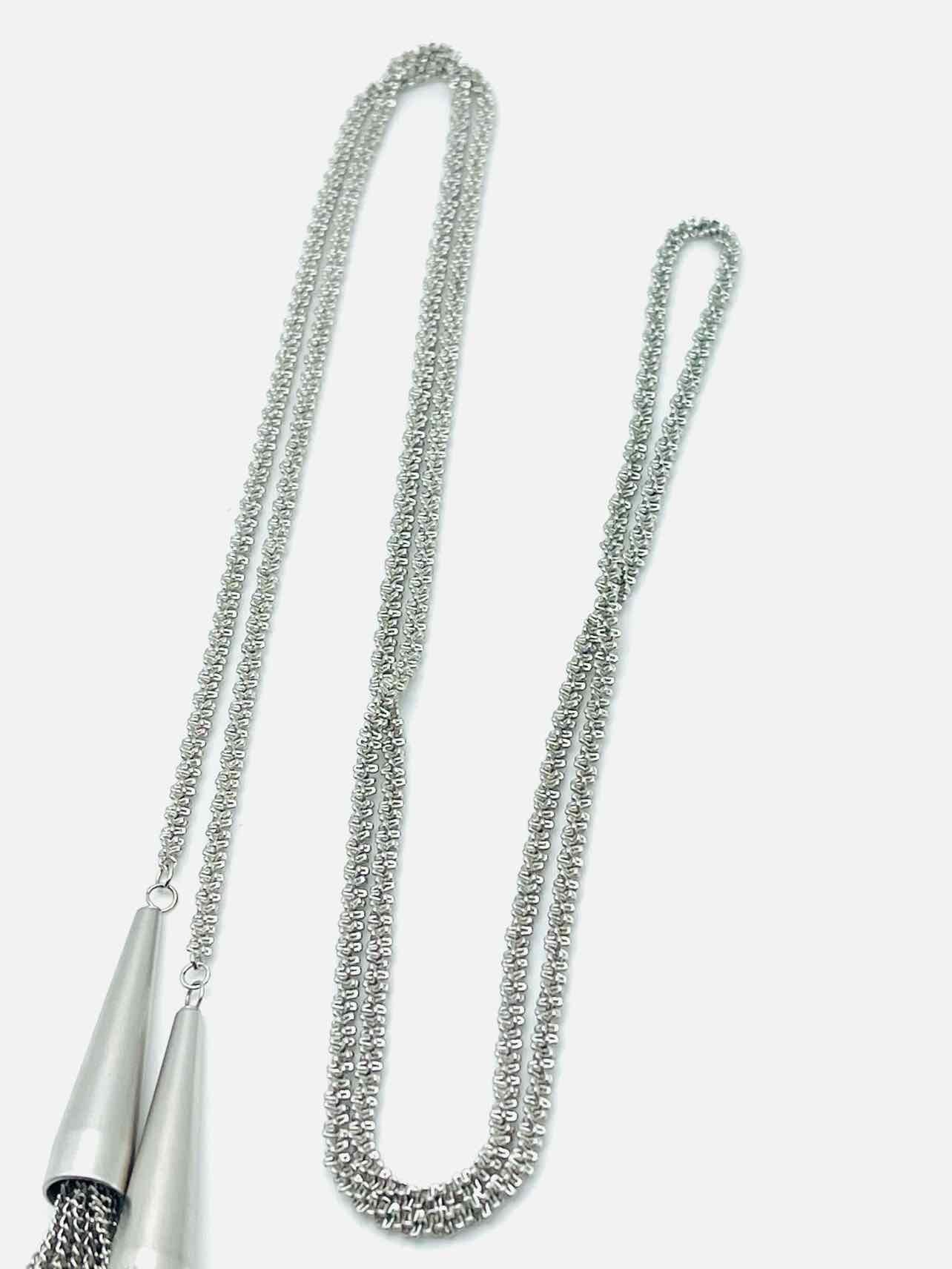 Kendra Scott Silver Lariat Tassel Jewelry Necklace - Image 4