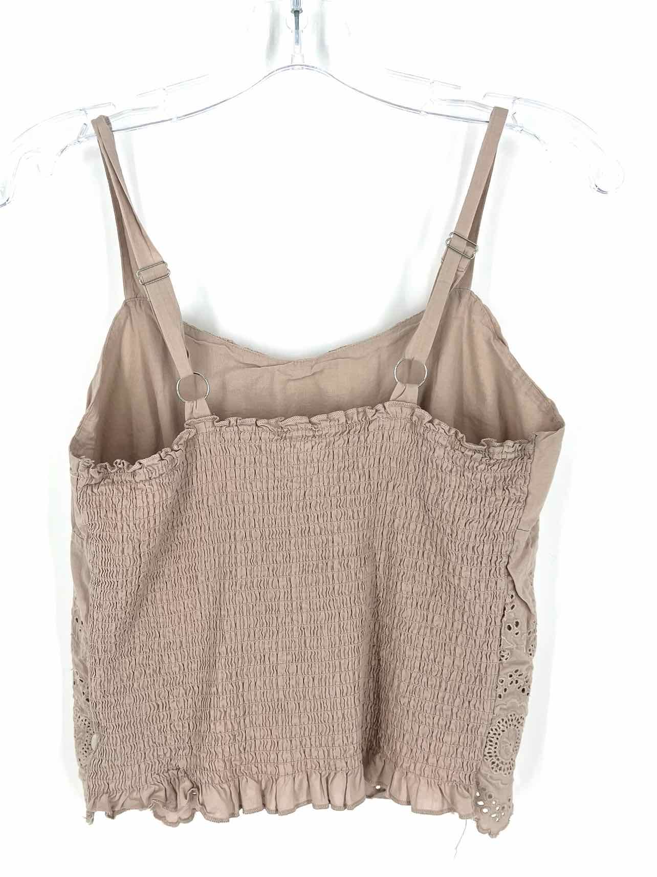Kirious Size L Lt Brown Gathered Eyelet Tops Top-Sleeveless - Image 2