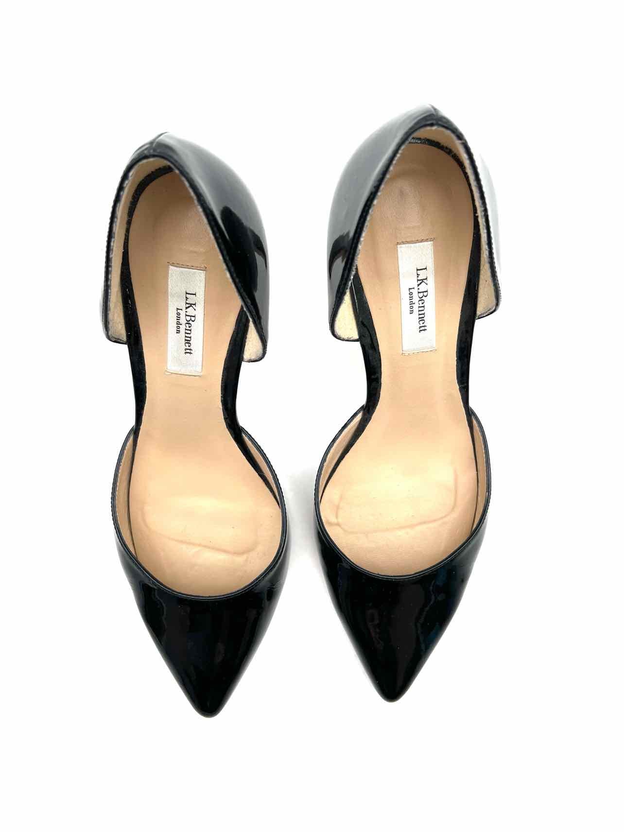 L.K. Bennett Size 7 Black Patent Leather W/ BOX!!! Designer Pumps - Image 3