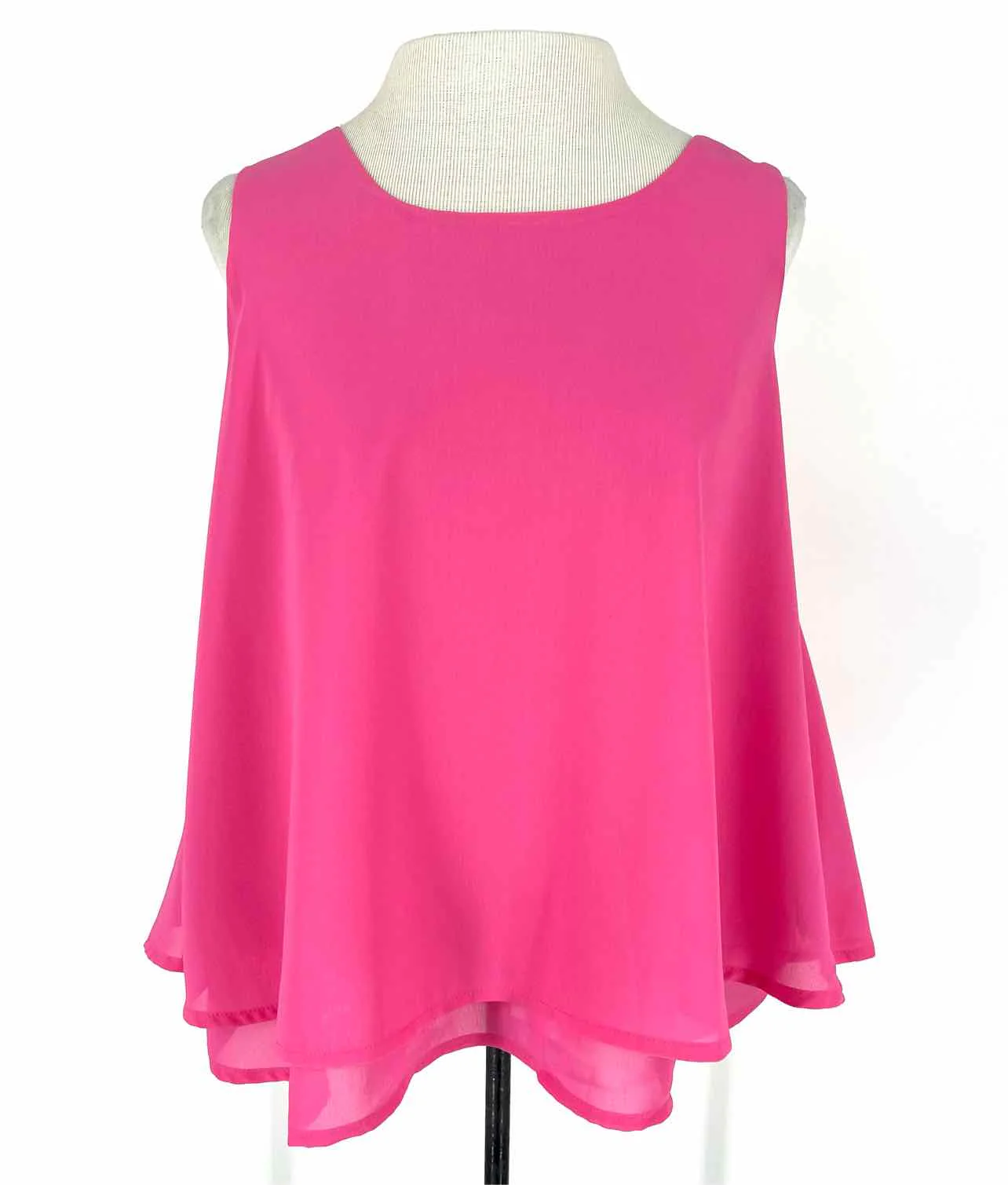 L Love Size M Pink Solid Lace-Up NEW Tops Top-Sleeveless