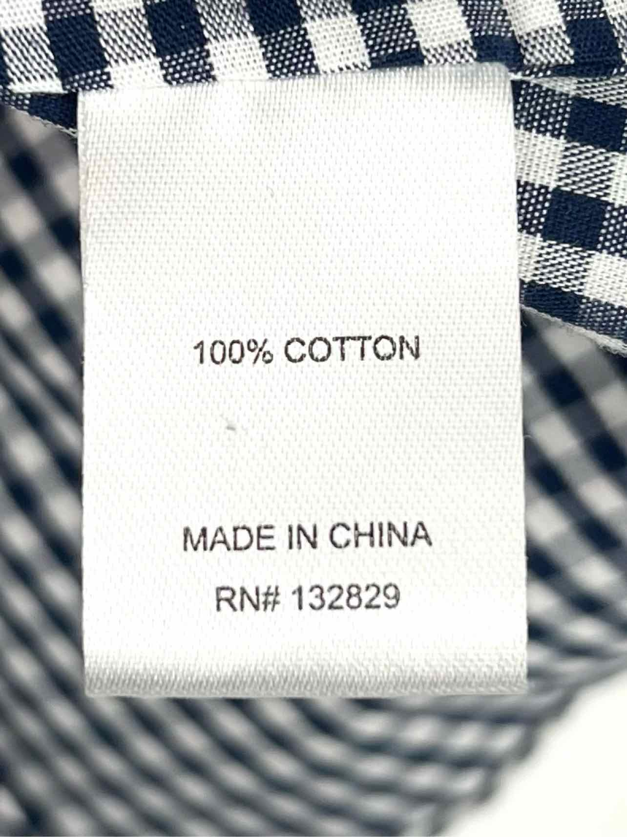 L'Academie Size S Navy/White Gingham Peplum Designer Top-Sleeveless - Image 4