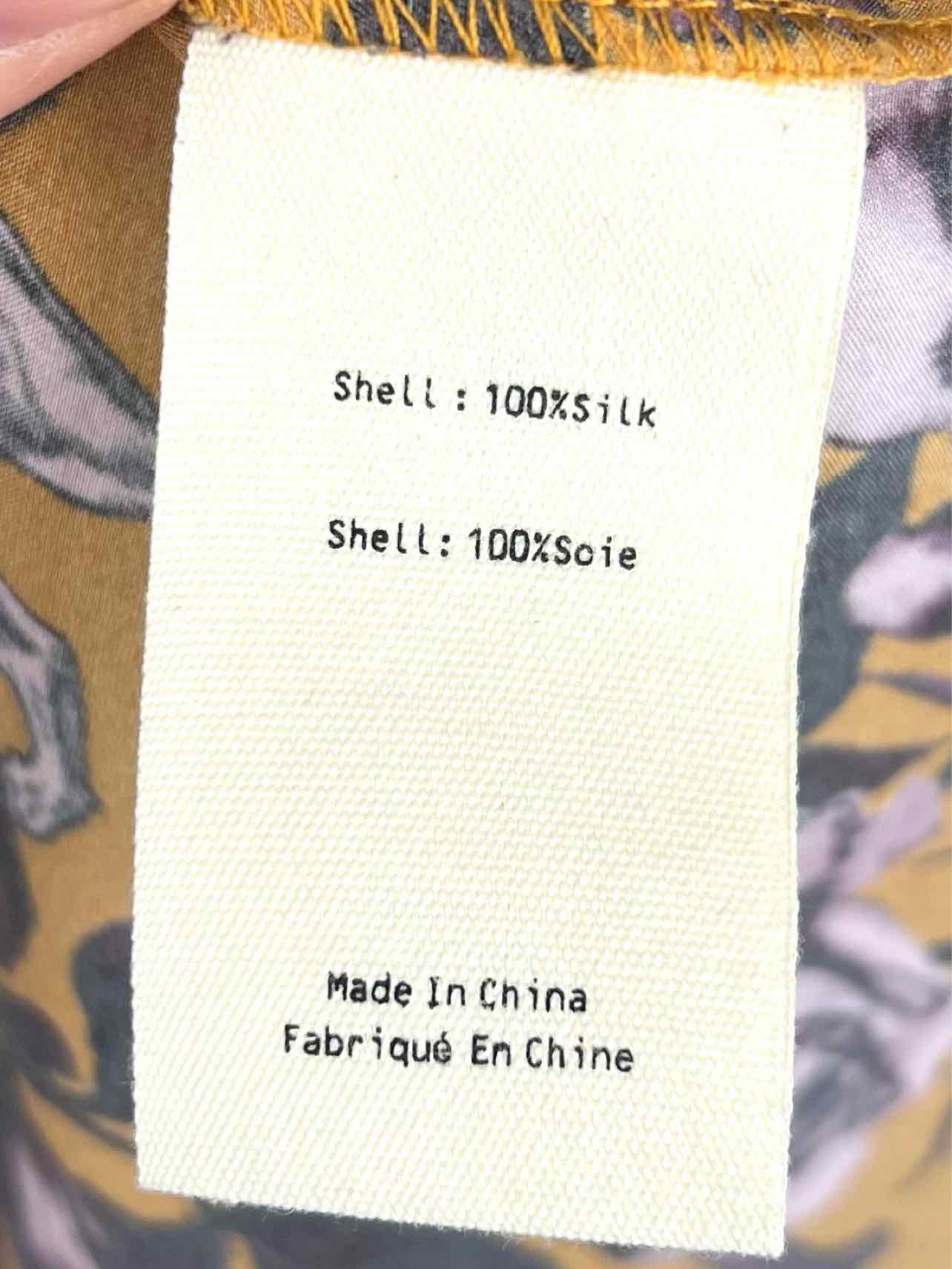 L'Agence Size M Or/Pk/Bk Floral Silk Designer Blouse - Image 4